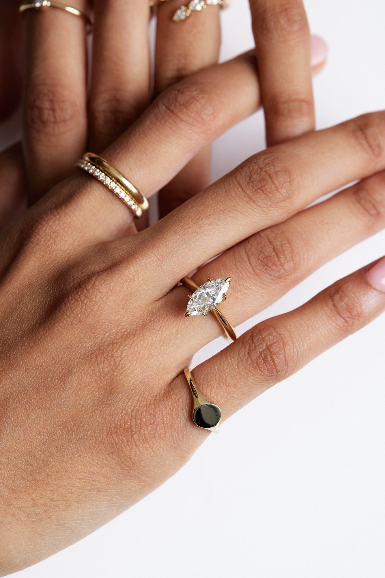 2.50 CT Marquise Shaped Moissanite Solitaire Engagement Ring