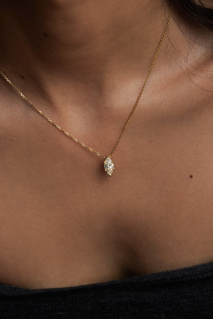 Mini Marquise Moissanite Diamond Necklace