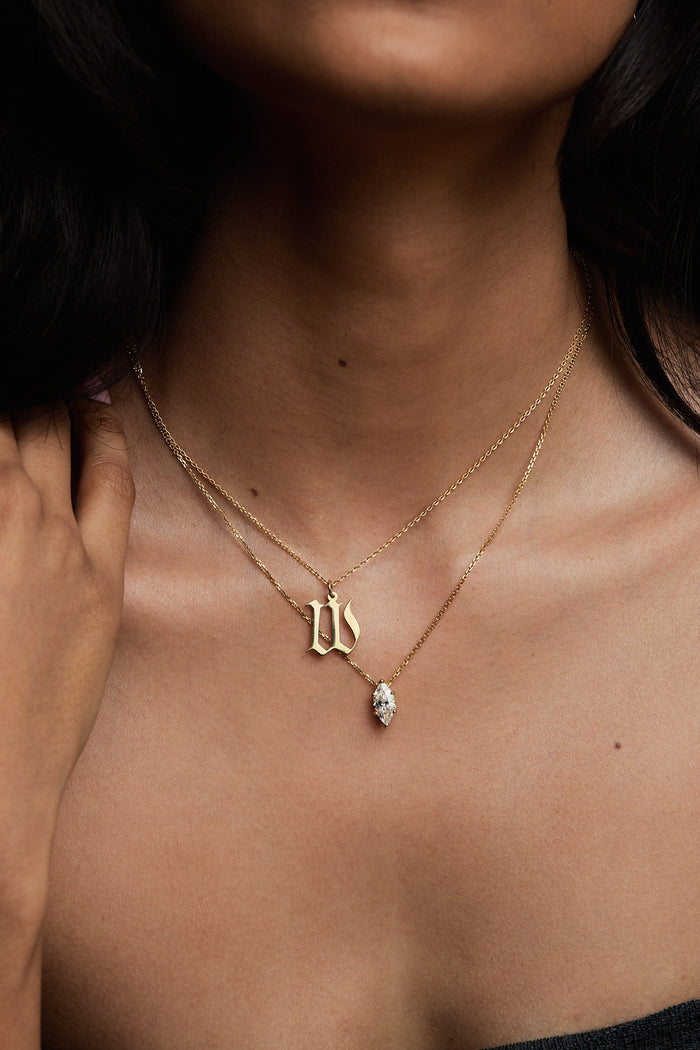 Mini Marquise Moissanite Diamond Necklace