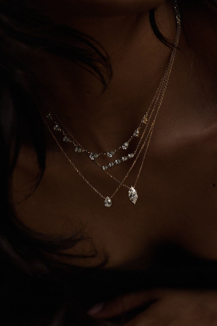 Mini Marquise Moissanite Diamond Necklace
