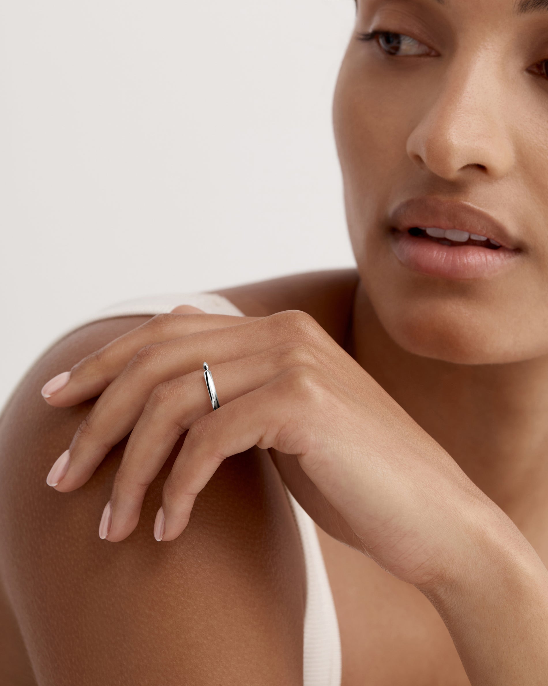 0.040 TCW Round EF-VVS Diamond Open Wedding Band