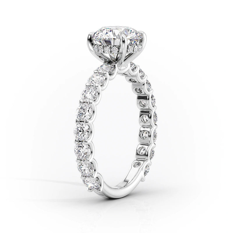 3.0 - 5.0 CT Marquise Lab Grown Diamond Hidden Halo & Pave Engagement Ring