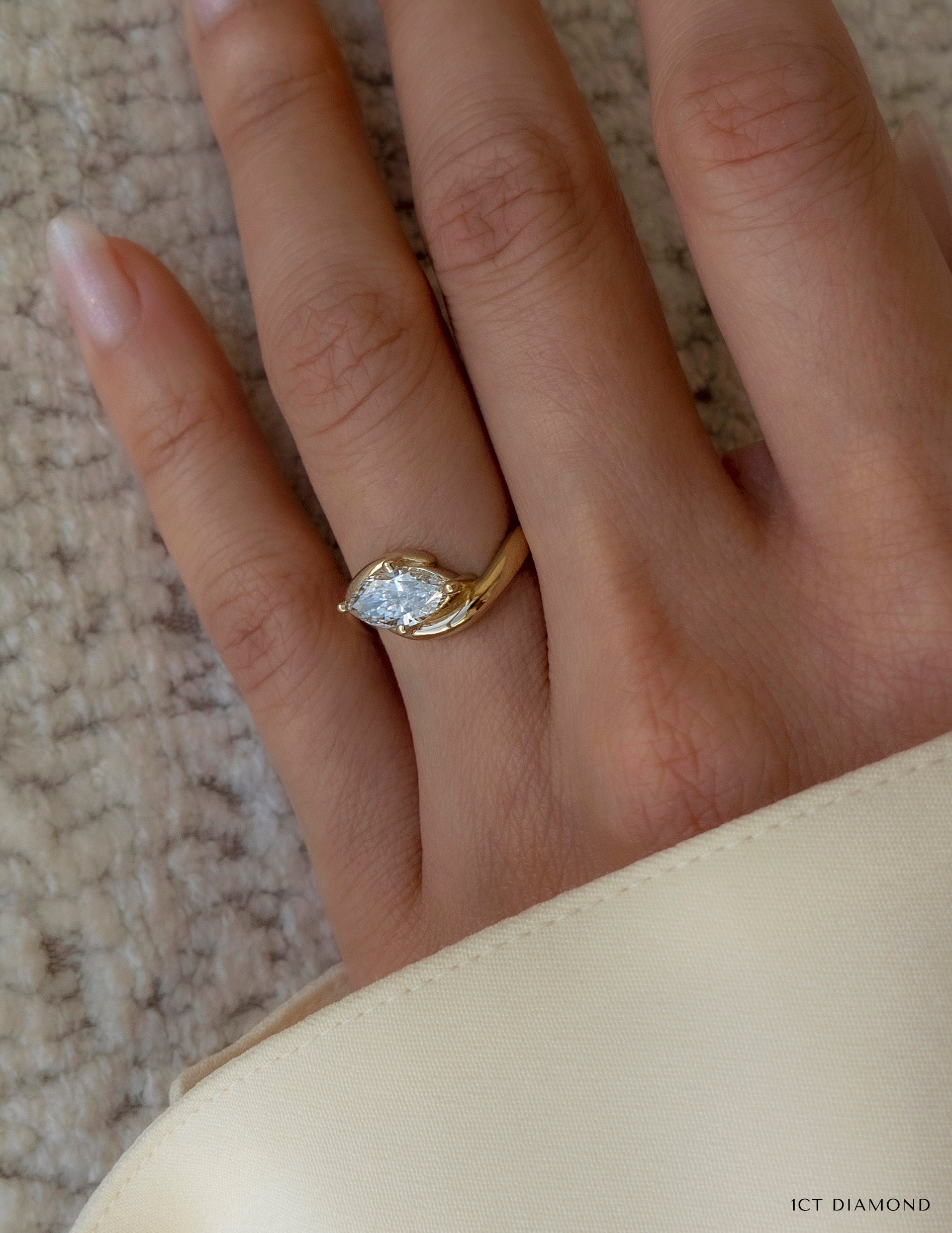 1.25 CT Marquise Cut CVD Diamond Solitaire Engagement Ring custom listing for Shelley