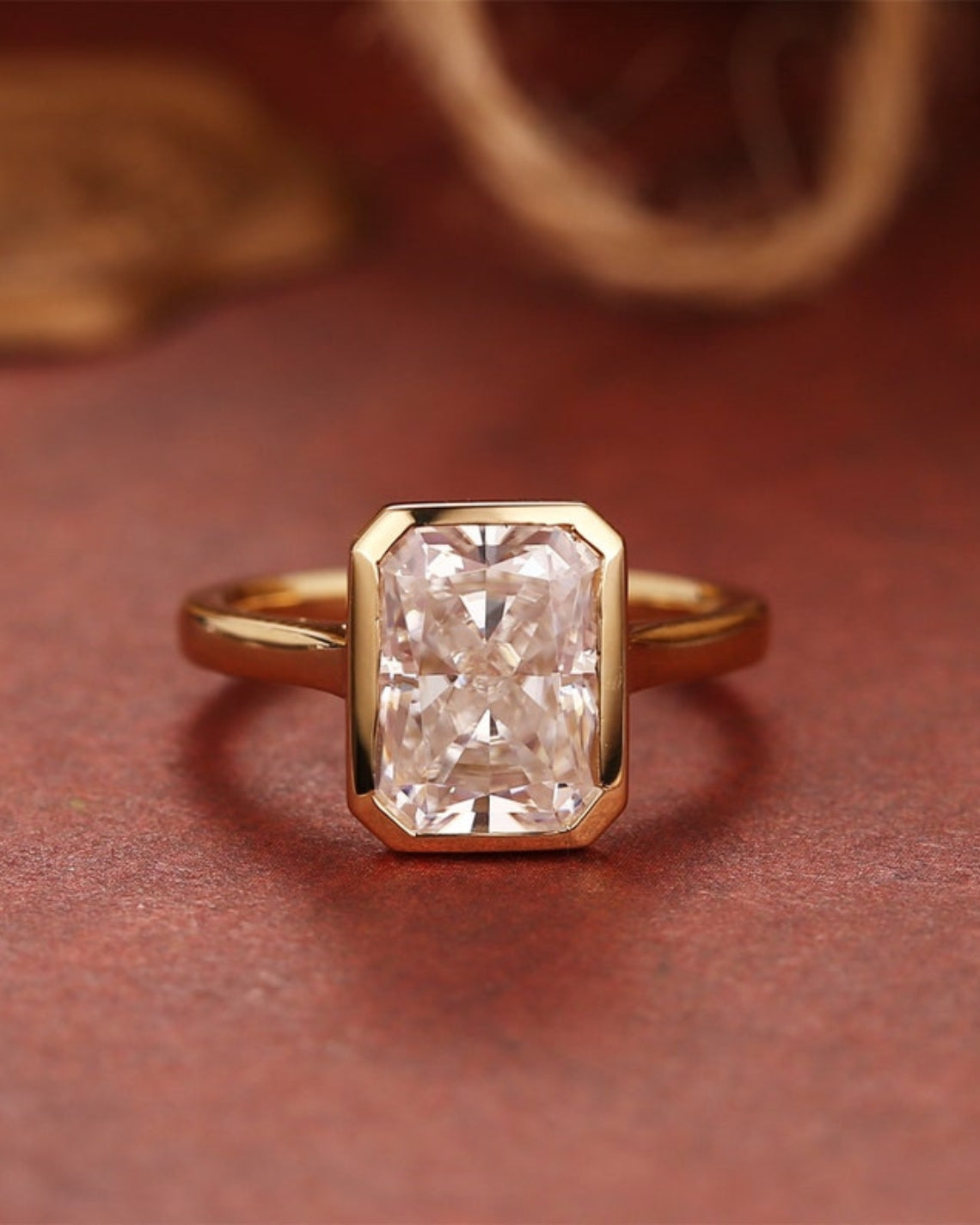 1.0-3.0 CT Radiant E/VS1 CVD Diamond Bezel Solitaire Engagement Ring - Camila Brown