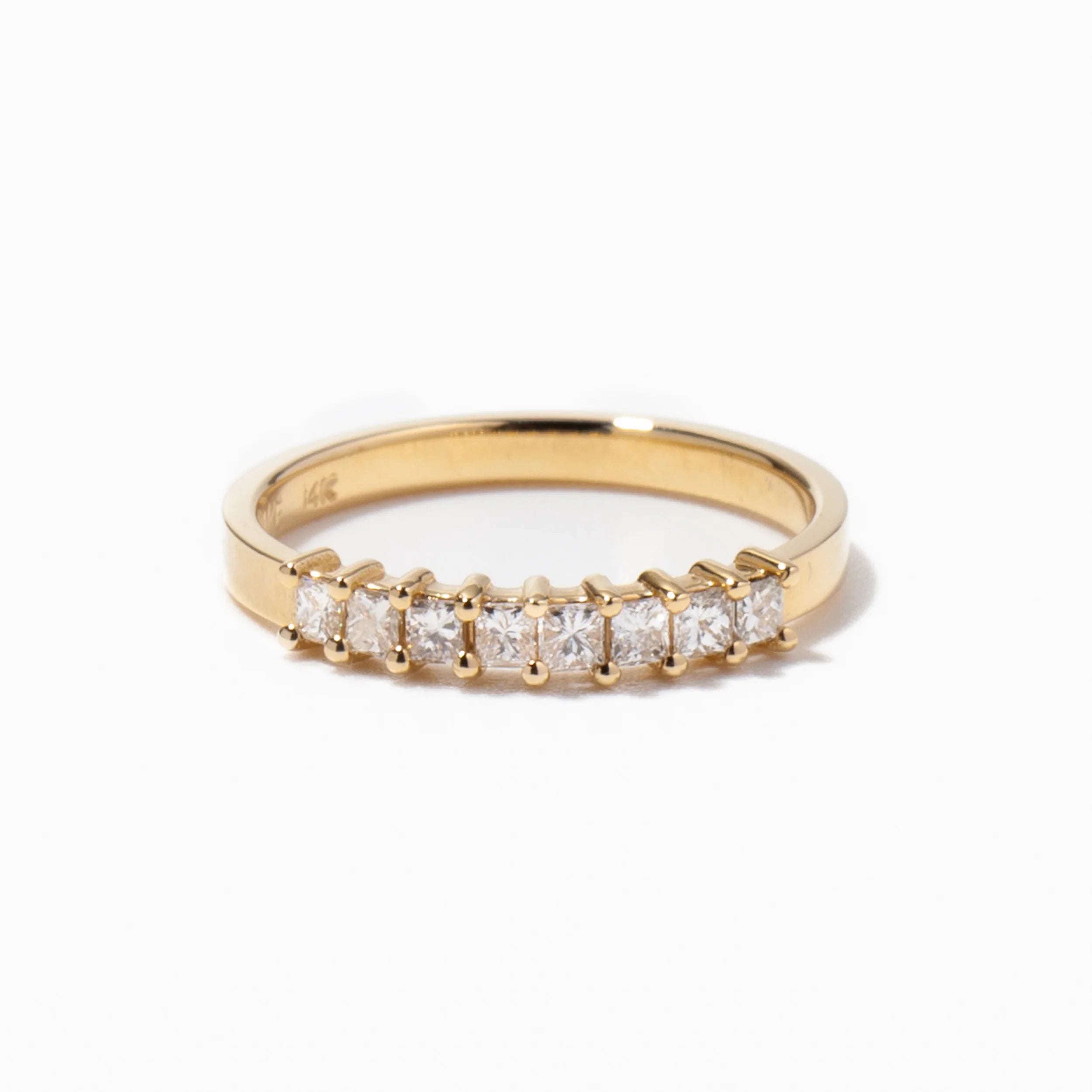 0.40 TCW Princess CVD Diamond Half Eternity Wedding Band