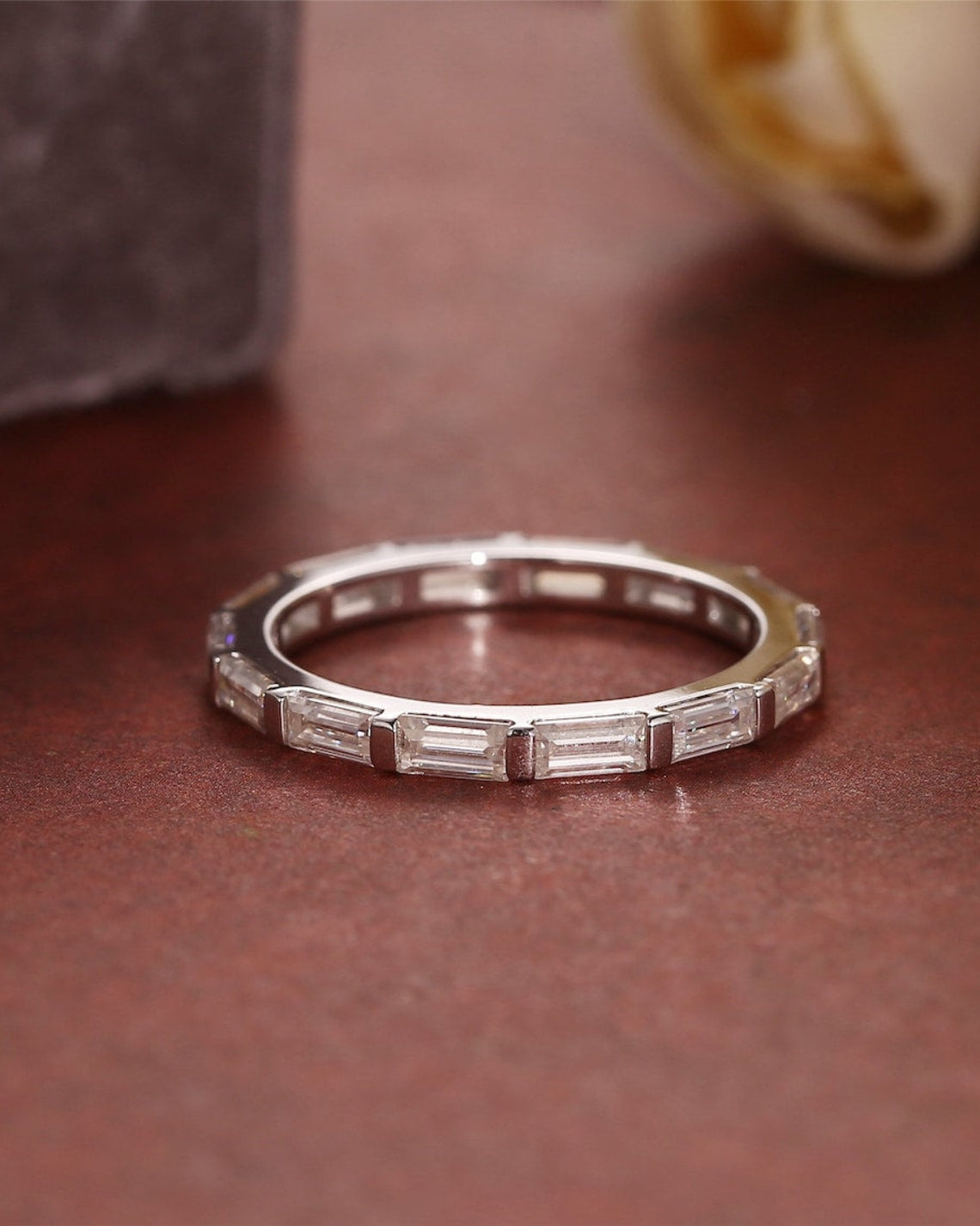 1.50 TCW Baguette CVD Diamond Bar Wedding Band - Camila Brown