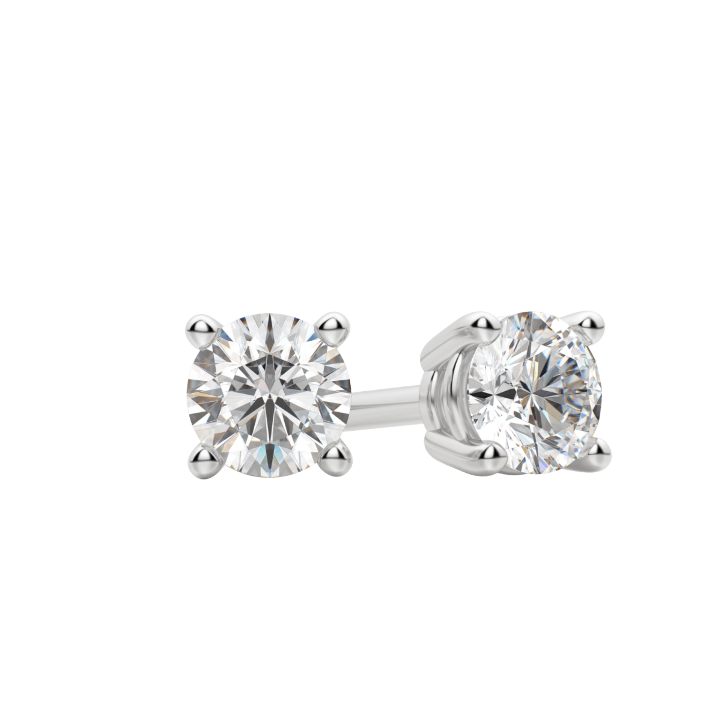 0.50 TCW-1.0 TCW Round Cut Moissanite Solitaire Stud Earrings - Camila Brown