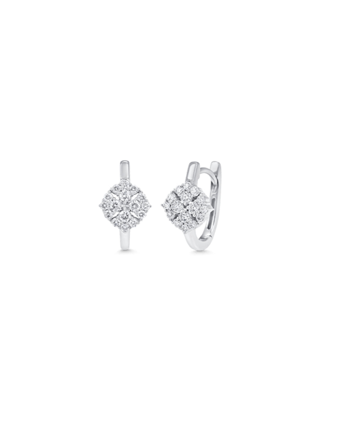 0.42 TCW Round Moissanite Diamond Huggie Earrings - Camila Brown