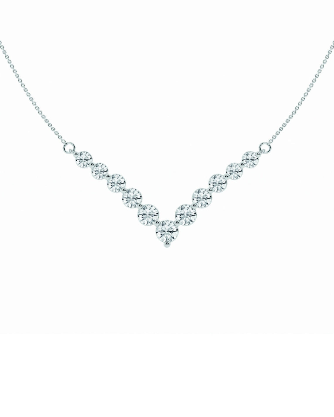 2.15 TCW Round Moissanite Diamond Chevron Style Necklace - Camila Brown