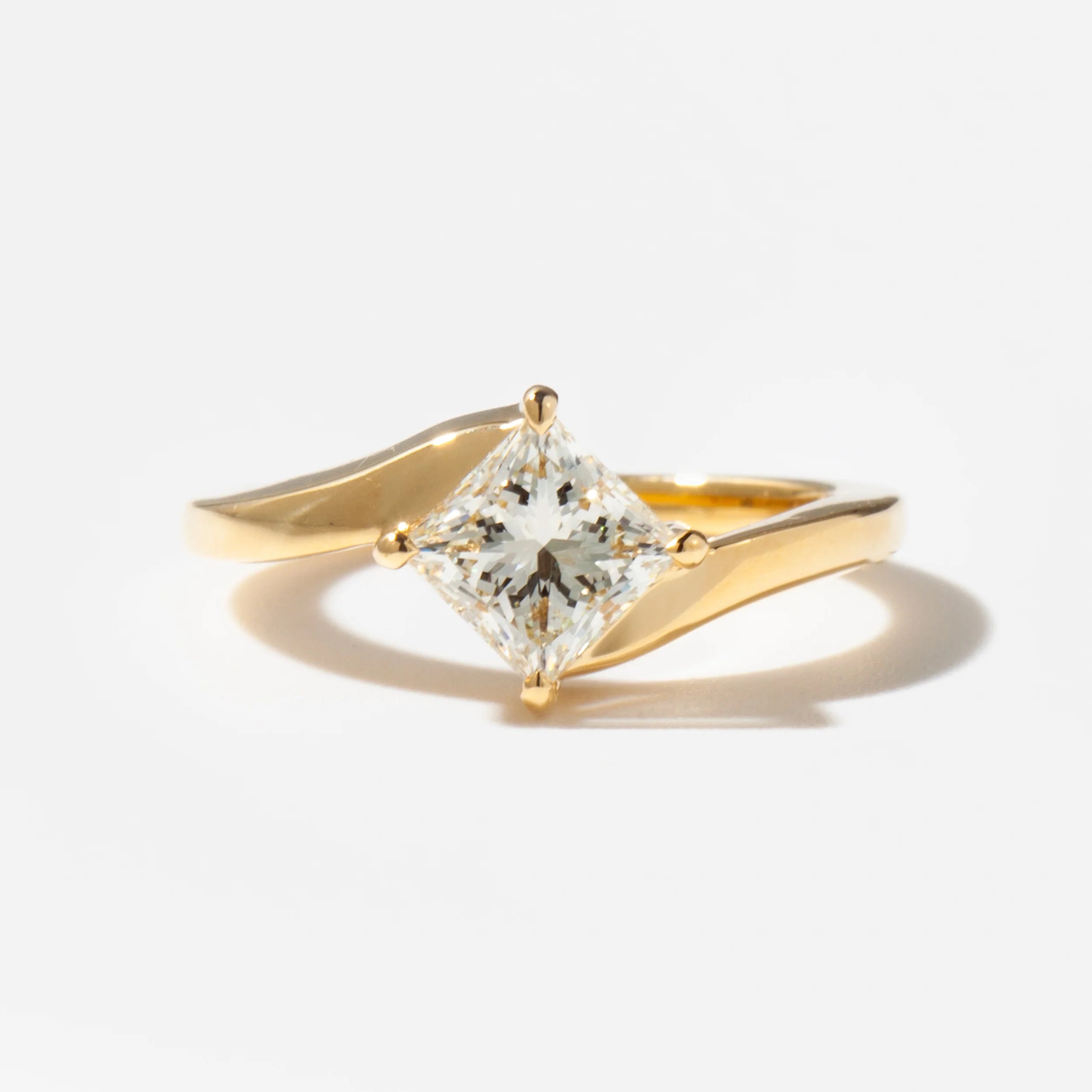 1.15 -3.15 CT Princess Lab Grown Diamond Bypass Engagement Ring