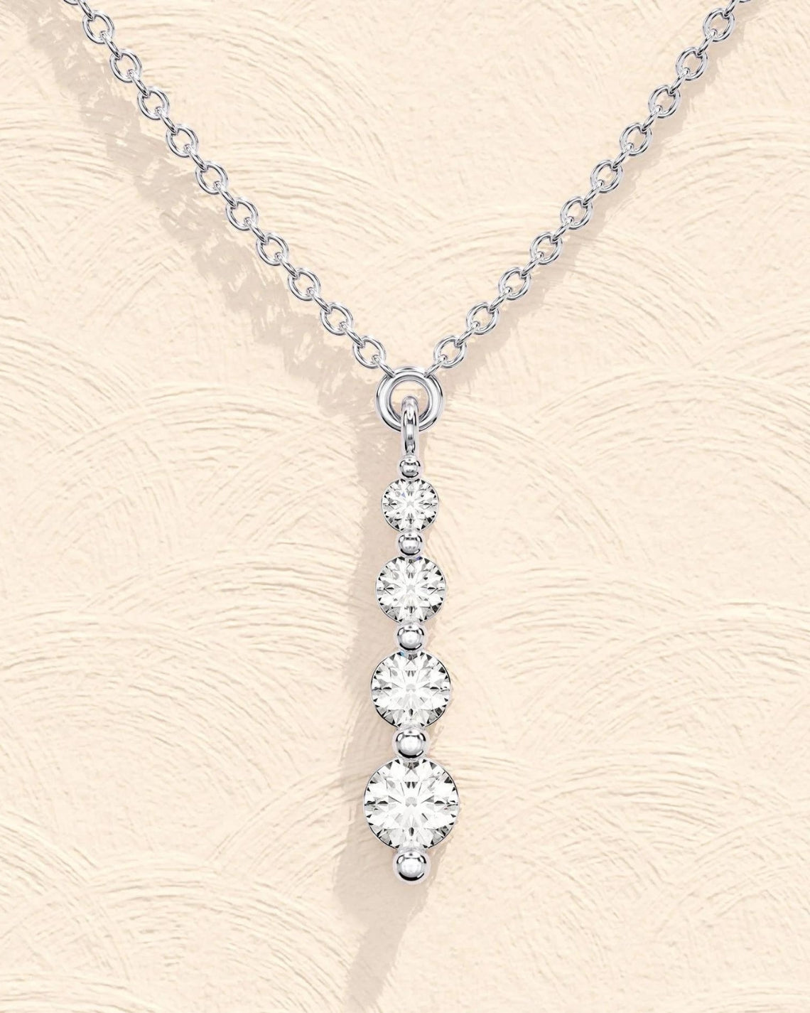 0.11 TCW Round Moissanite Diamond Drop Pendant Necklace - Camila Brown