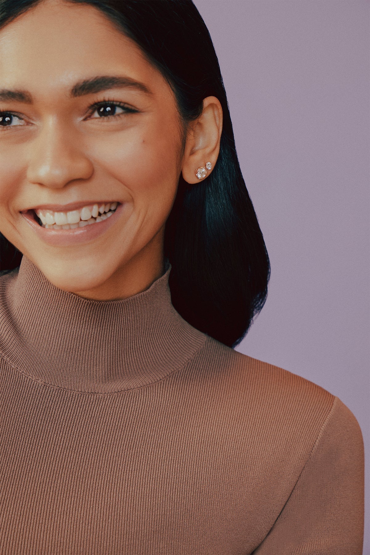 1.0 TCW Round Cut Moissanite Solitaire Stud Earrings - Camila Brown