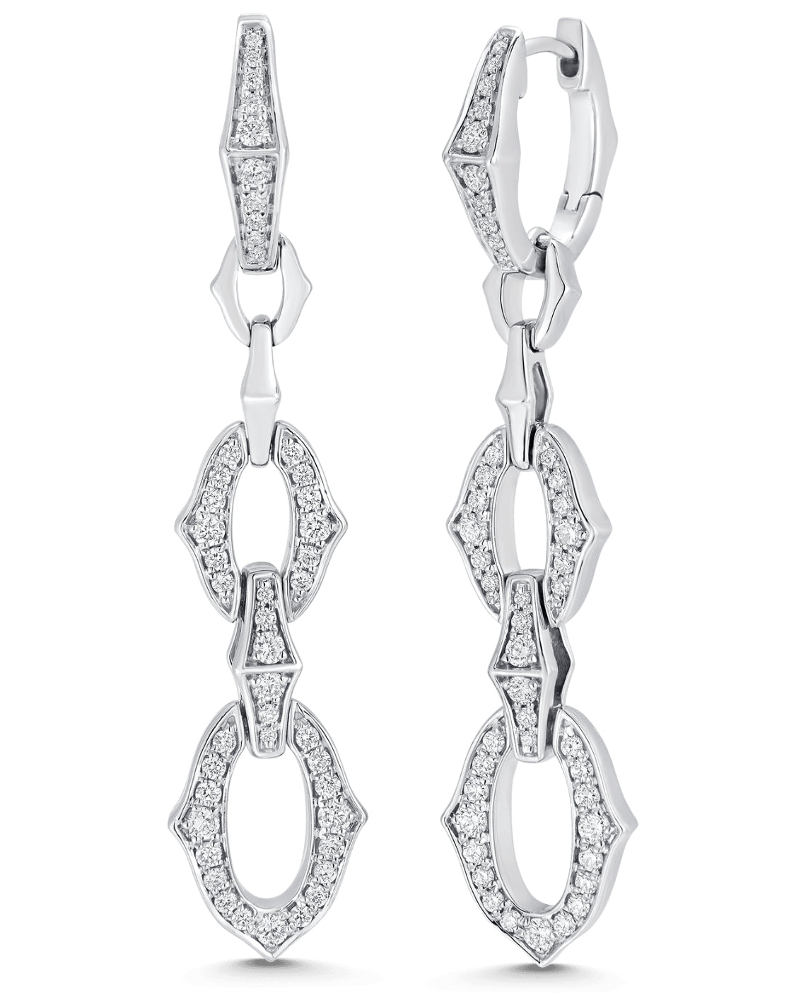 0.70 TCW Round Moissanite Diamond Link Drop Earrings - Camila Brown