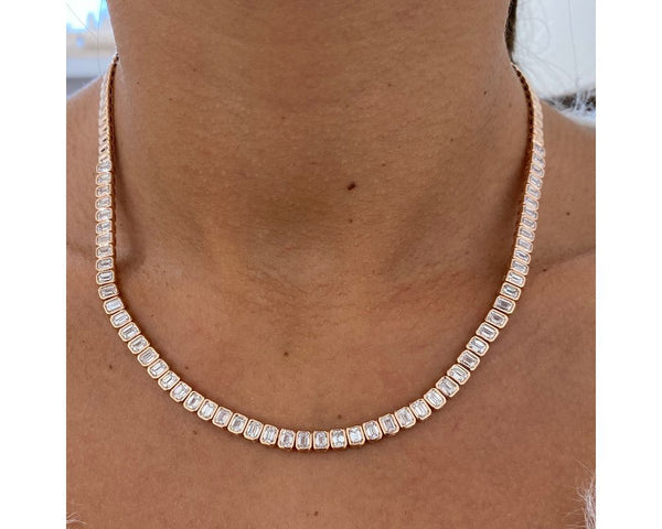 Emrald Lab Grown Diamond Tennis Necklace