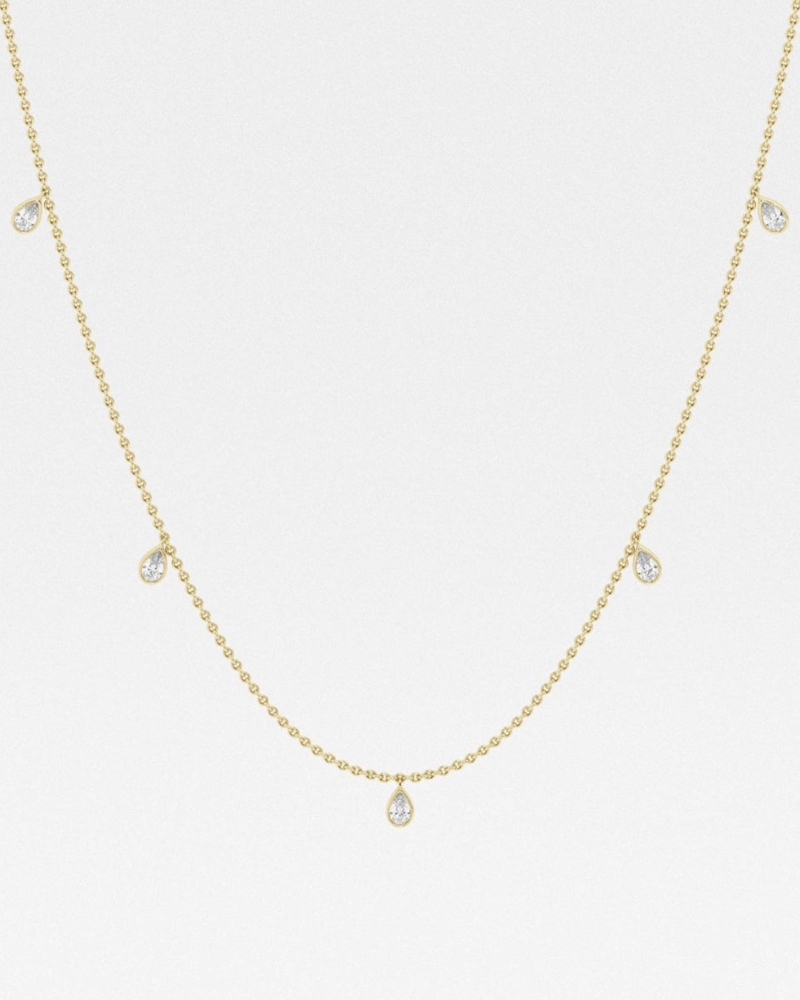 1.0 TCW Pear Moissanite Diamond Dangle Necklace - Camila Brown