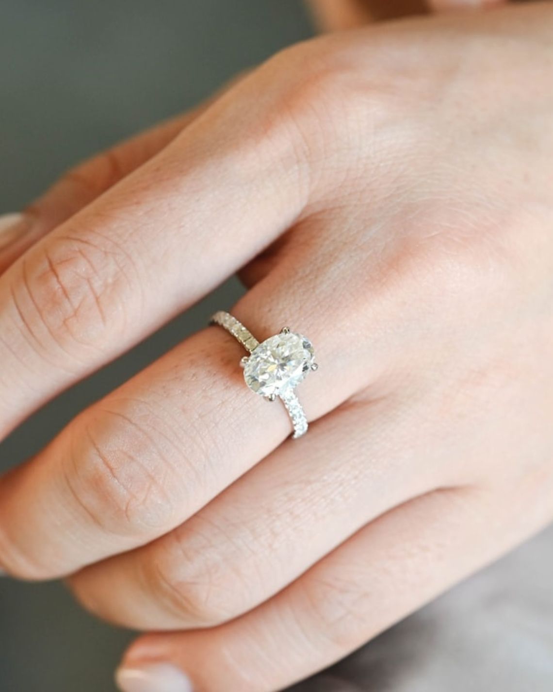 1.50 CT-3.50 CT Oval F/VS1 CVD Diamond Halo Pave Setting Engagement Ring - Camila Brown