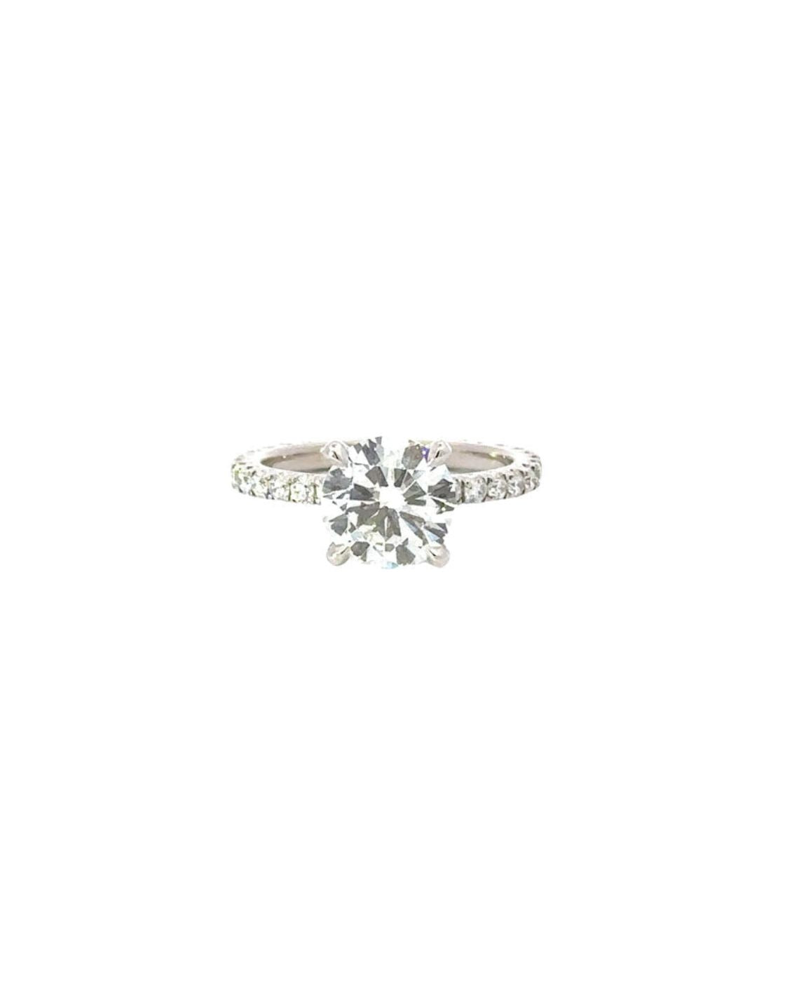 2.03 CT Round G/SI1 CVD Diamond Pave Setting Engagement Ring - Camila Brown