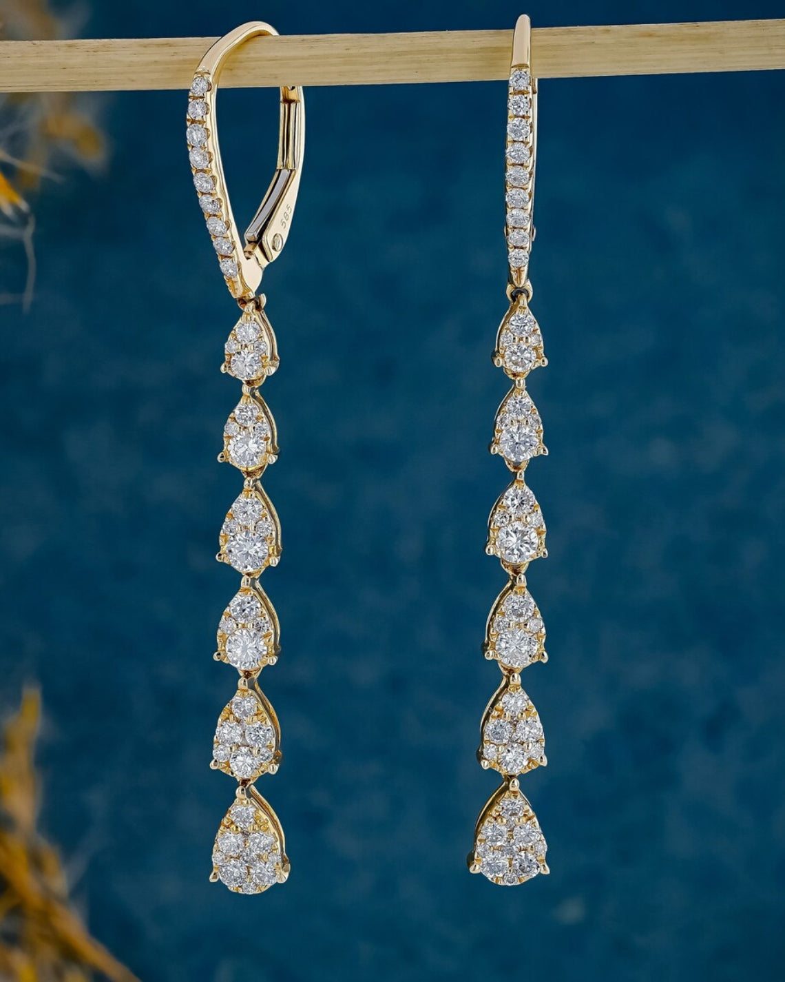 1.0 TCW Round Moissanite Diamond Long Drop Earrings - Camila Brown