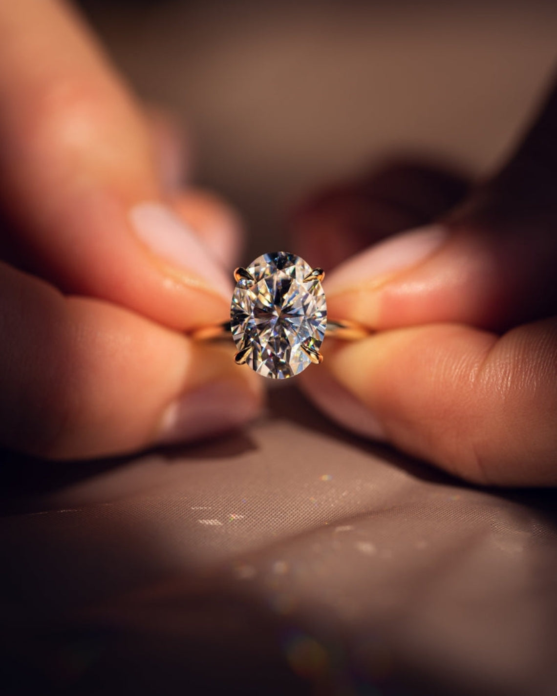 3.18 - 5.18 CT Oval F/VS1 CVD Diamond Solitaire Engagement Ring - Camila Brown