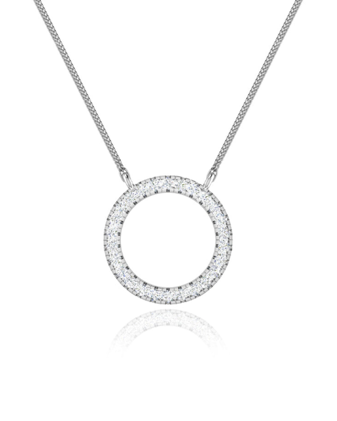 0.23 TCW Round Moissanite Diamond Circle Pendant Necklace - Camila Brown