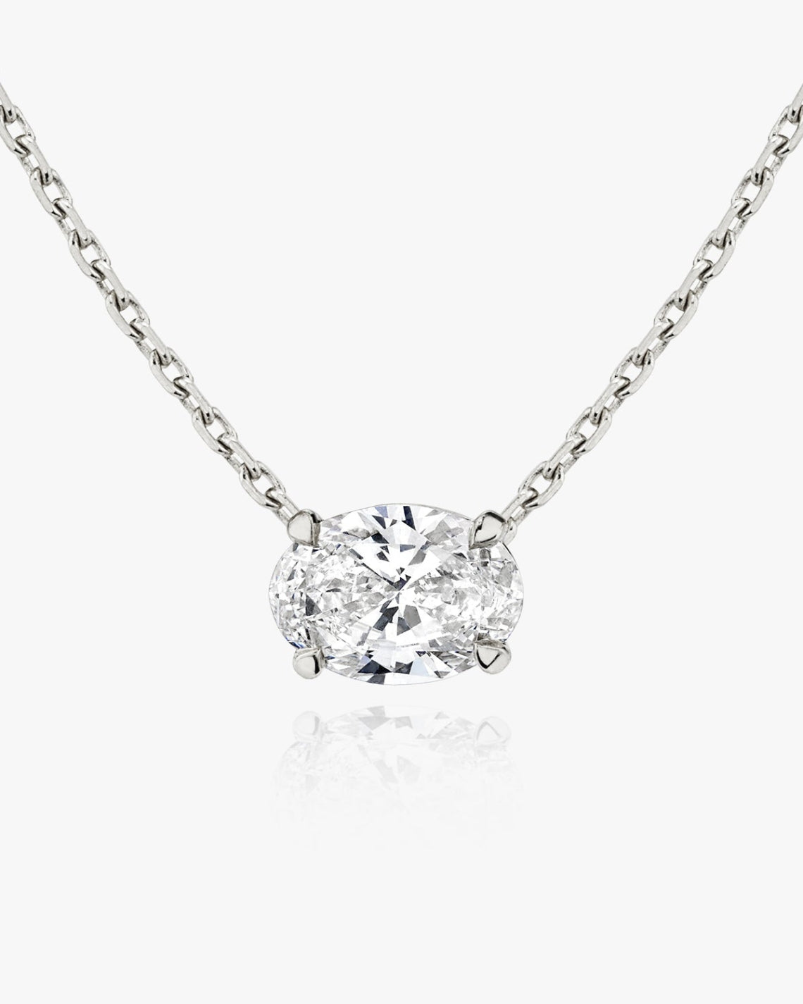 0.25 CT-1.0 CT Oval Solitaire F/VS Lab Grown Diamond Necklace - Camila Brown