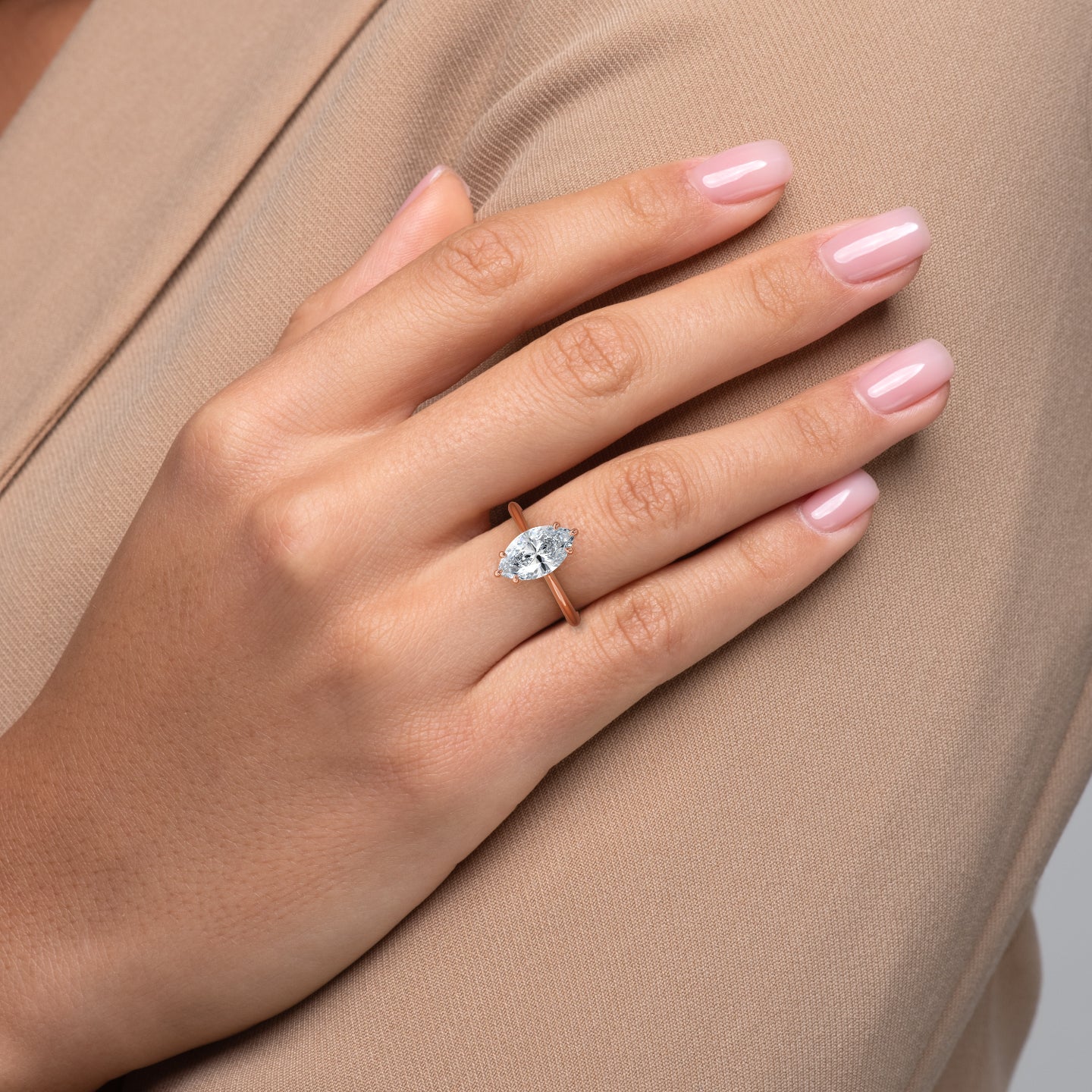 2.0 - 4.0 CT Marquise Cut CVD Diamond Solitaire Engagement Ring