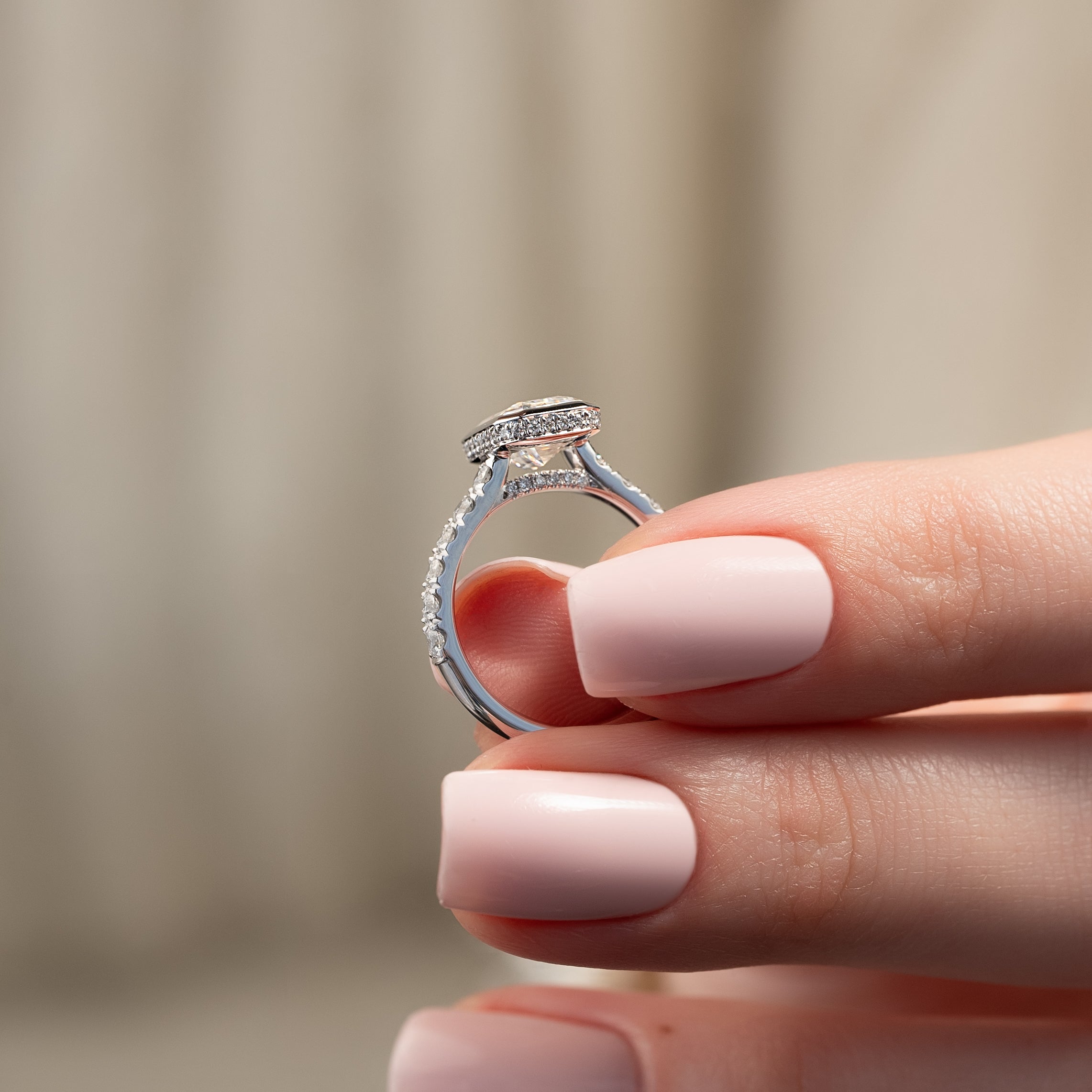 2.0 - 4.0 CT Emerald Cut Lab Grown Diamond Pave Engagement Ring