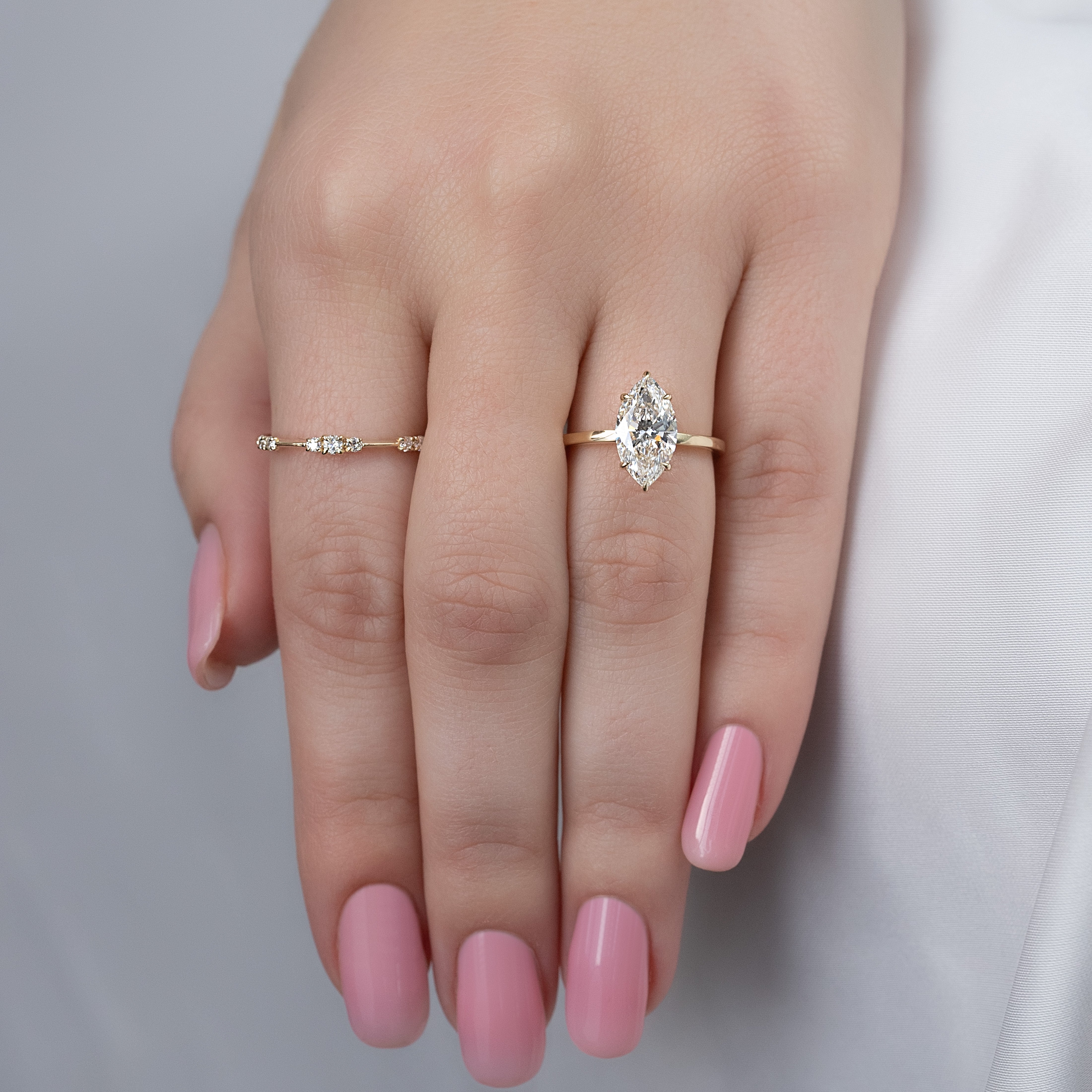 2.0 - 4.0 CT Marquise Cut CVD Diamond Solitaire Engagement Ring