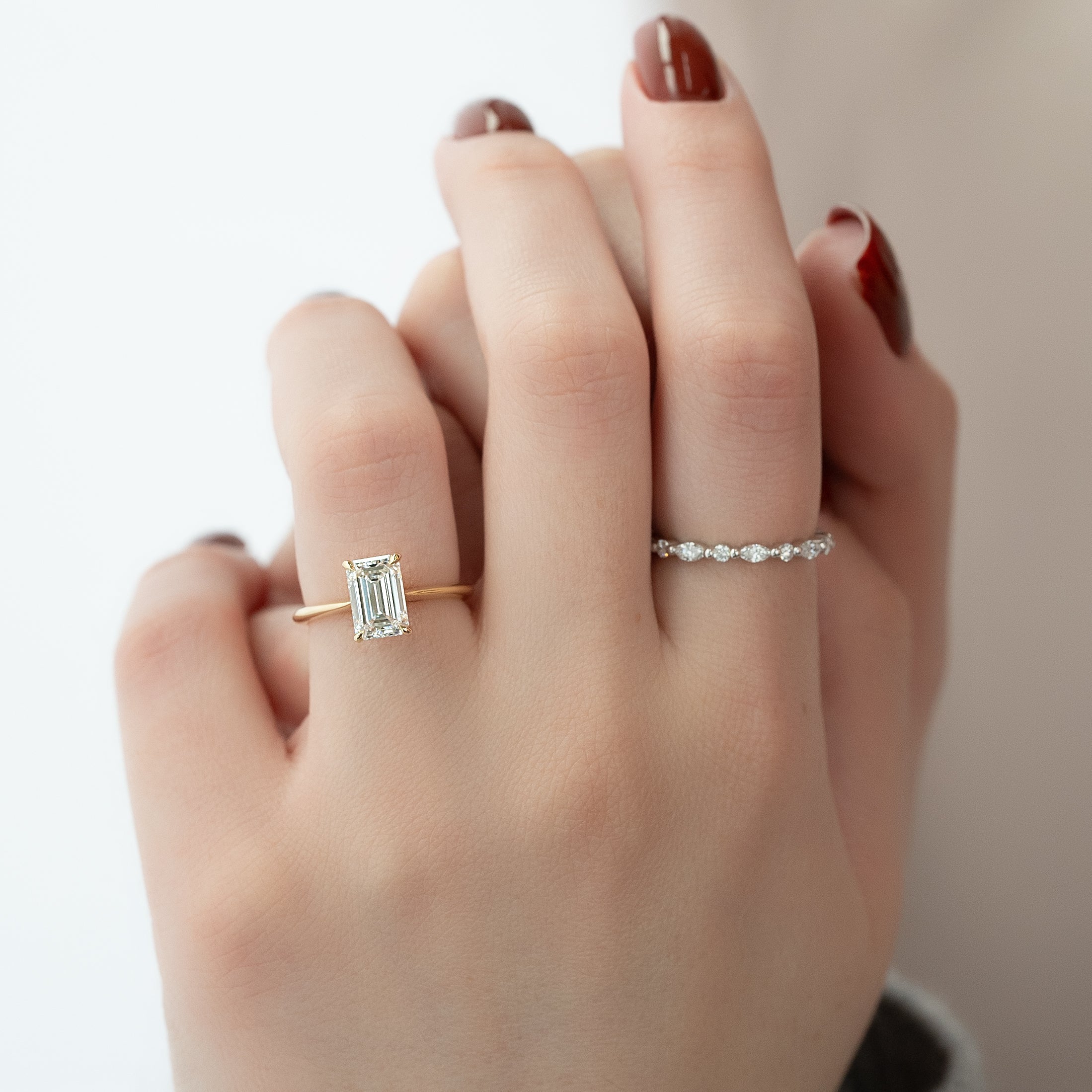 2.0 - 4.0 CT Emerald Cut Lab Grown Diamond Solitaire Engagement Ring