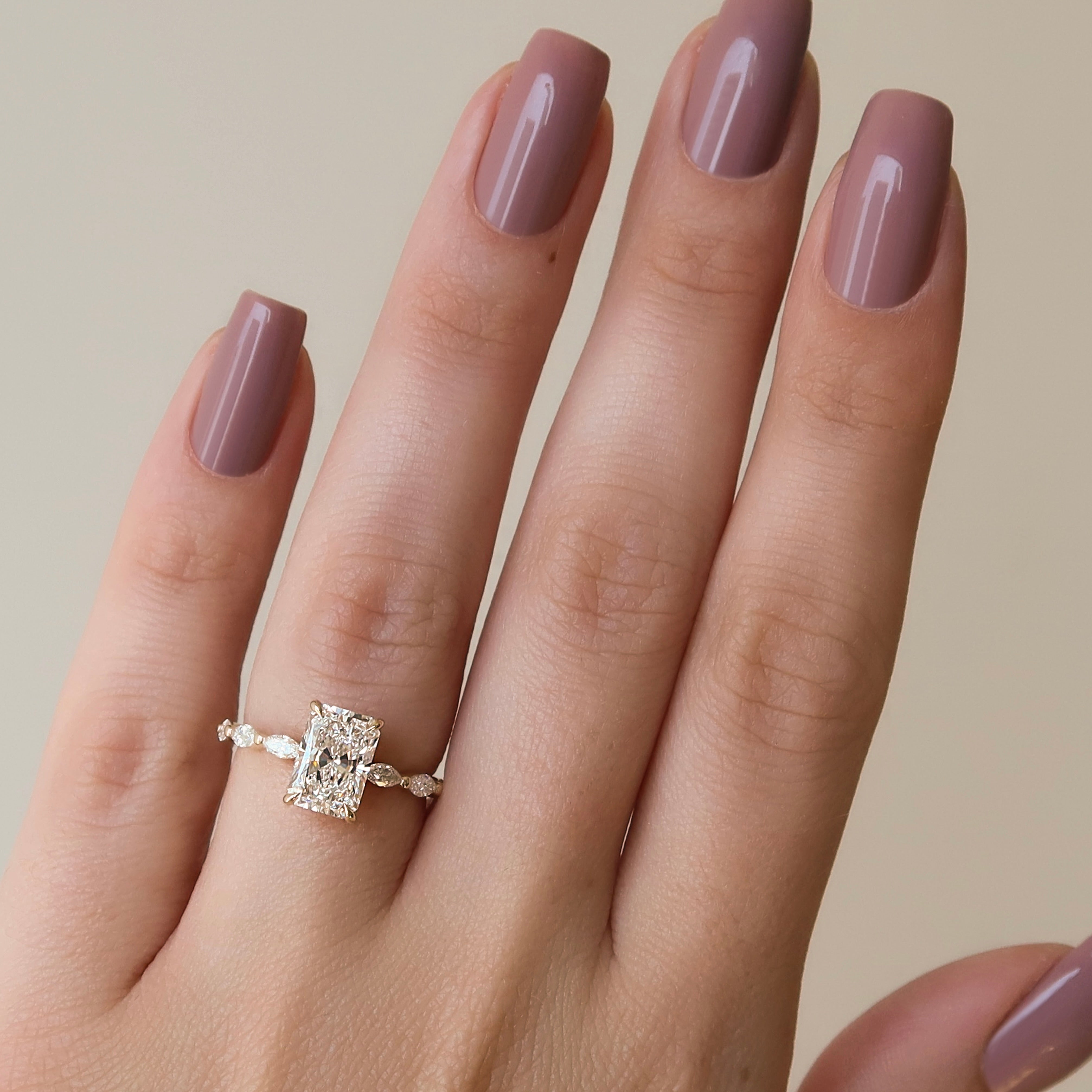2.0 - 4.0 CT Radiant Cut CVD Diamond Hidden Halo & Pave Engagement Ring