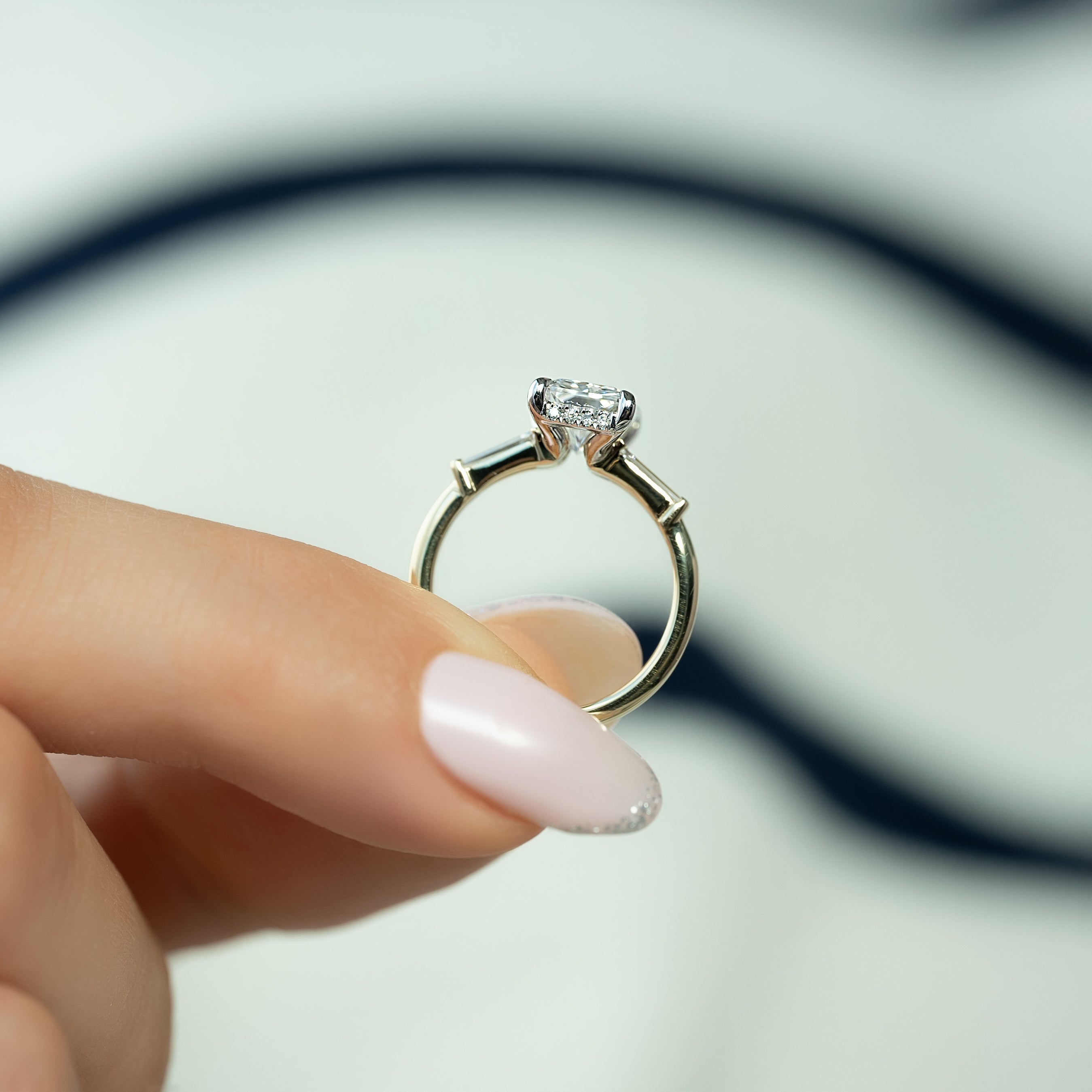 2.0 - 4.0 CT Radiant Cut Lab Grown Diamond Three Stone Style Engagement Ring