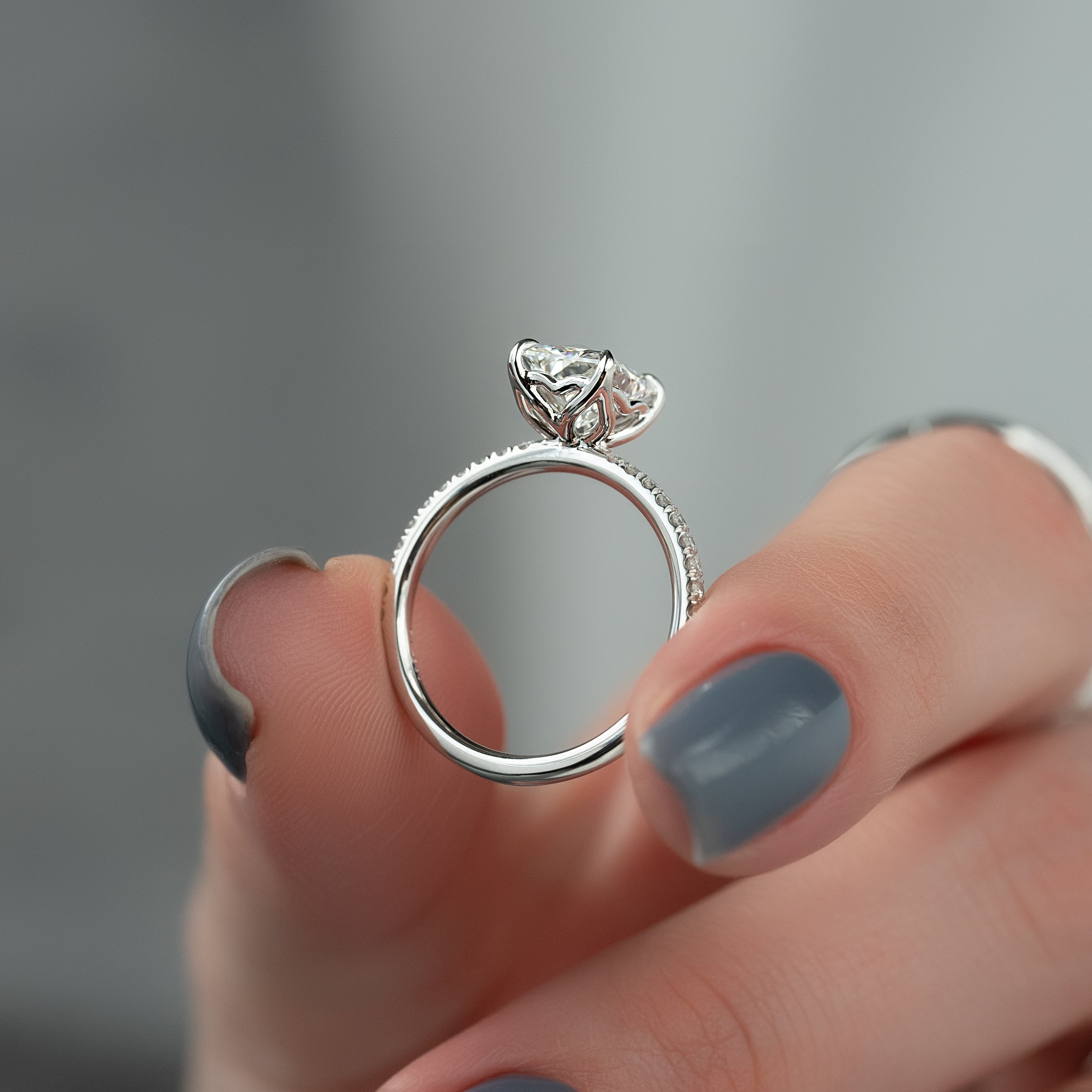 2.0 - 4.0 CT Radiant Cut Lab Grown Diamond Pave Engagement Ring