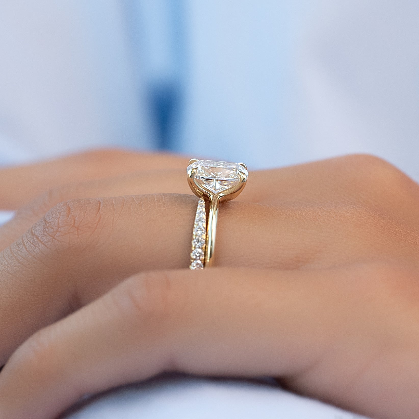 2.0 - 4.0 CT Elongated Cushion Cut Lab Grown Diamond Solitaire Engagement Ring