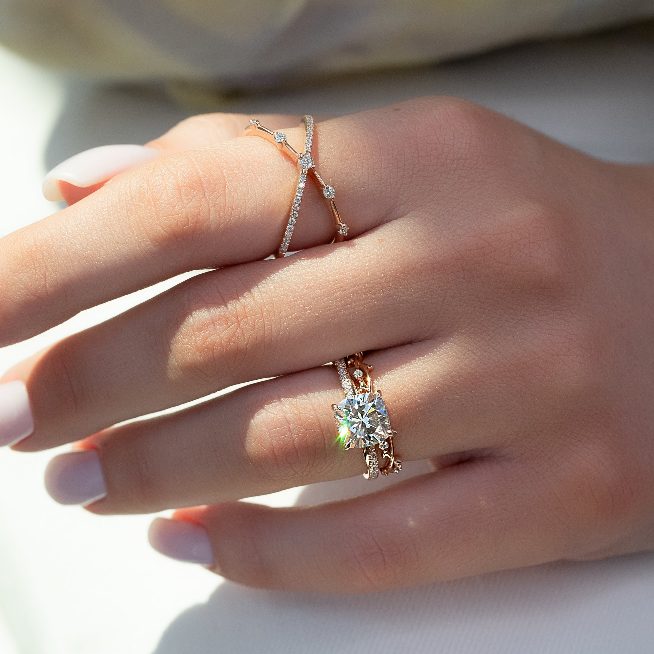 2.0 - 3.0 CT Cushion Cut CVD Diamond Twisted Engagement Ring