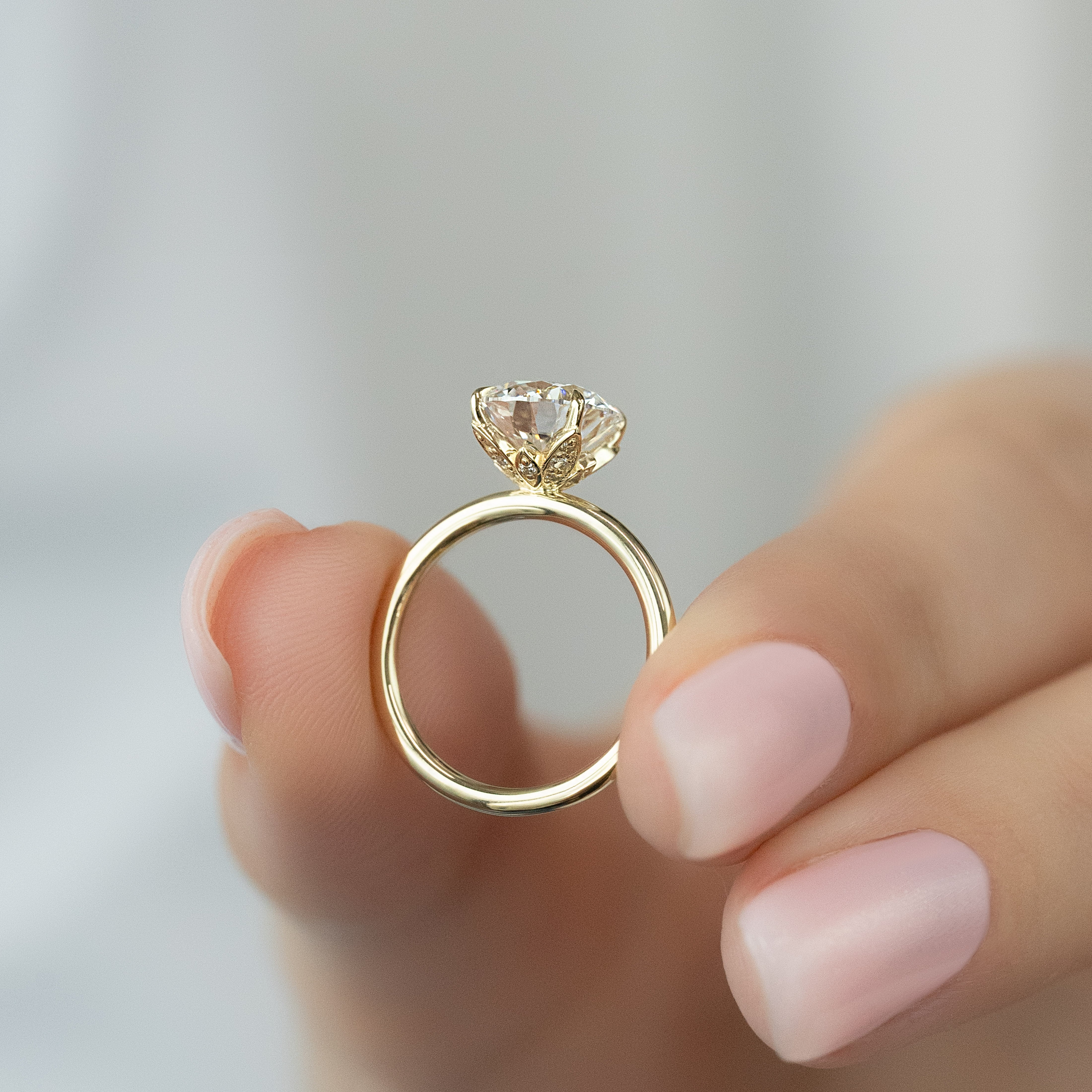 1.0 - 3.0 CT Round Cut CVD Diamond Solitaire Engagement Ring