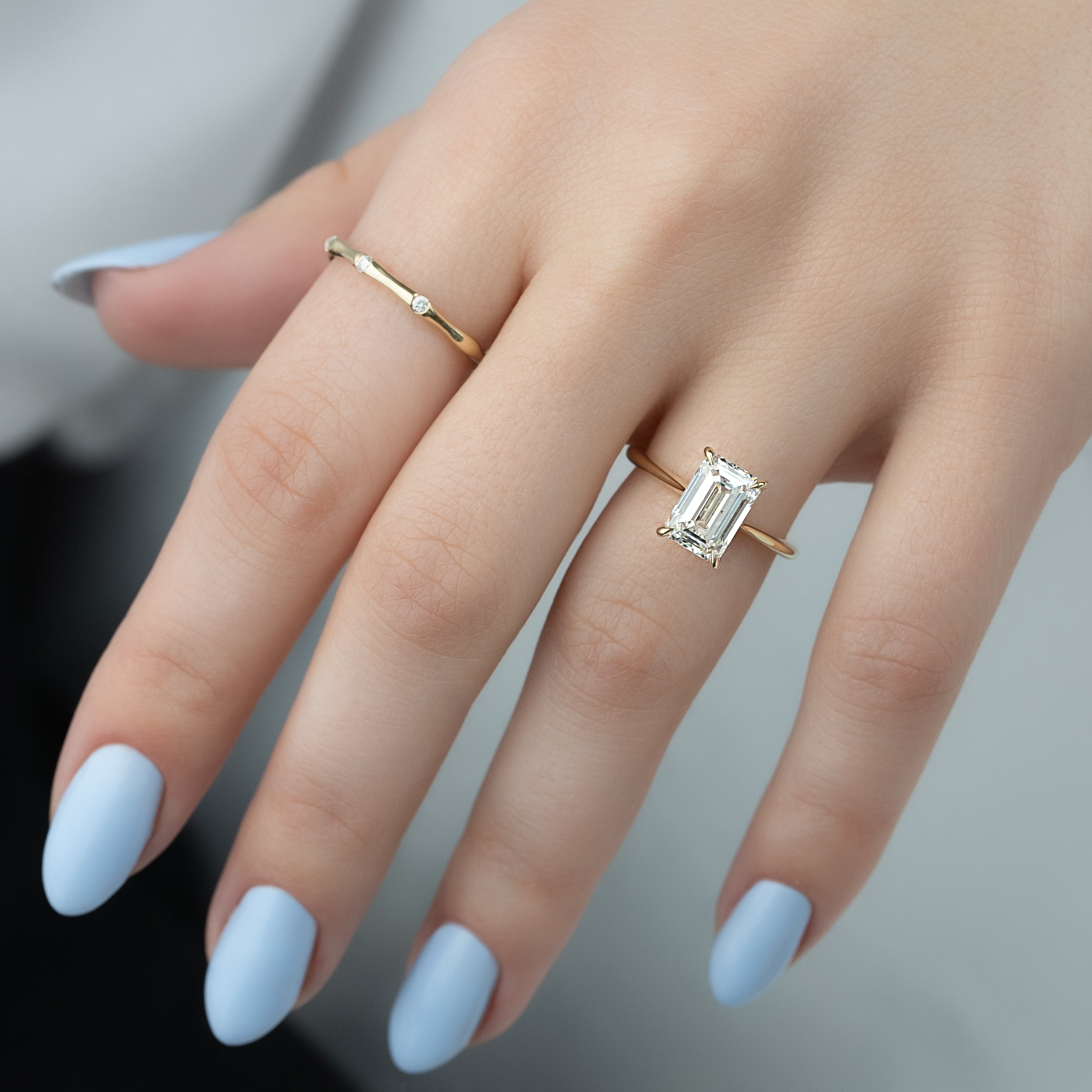 2.0 - 4.0 CT Emerald Cut Lab Grown Diamond Solitaire Engagement Ring