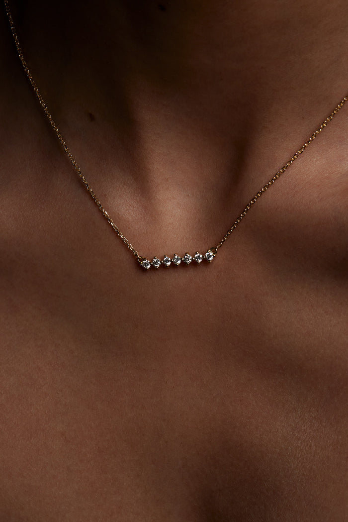 Round Cut Buttercup Style Moissanite Diamond Necklace