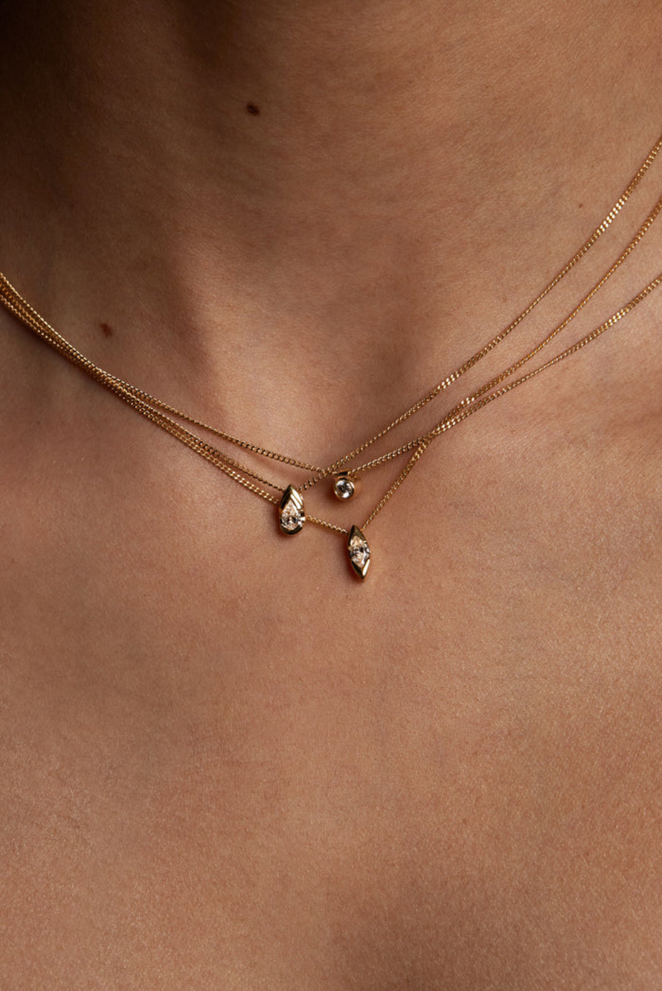 Mini Pear Moissanite Diamond Necklace