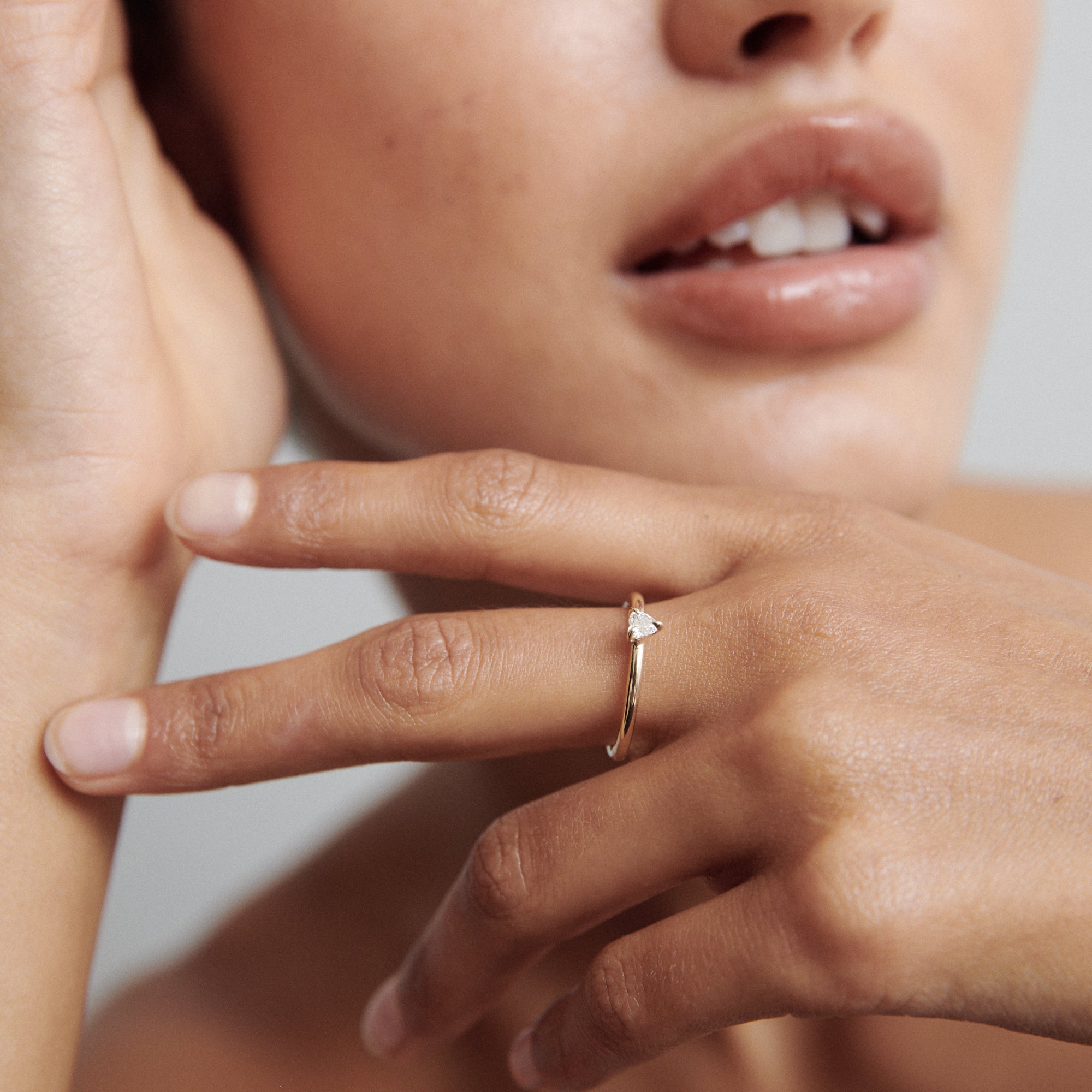 0.15 CT Heart Shape Solitaire Style Engagement Ring