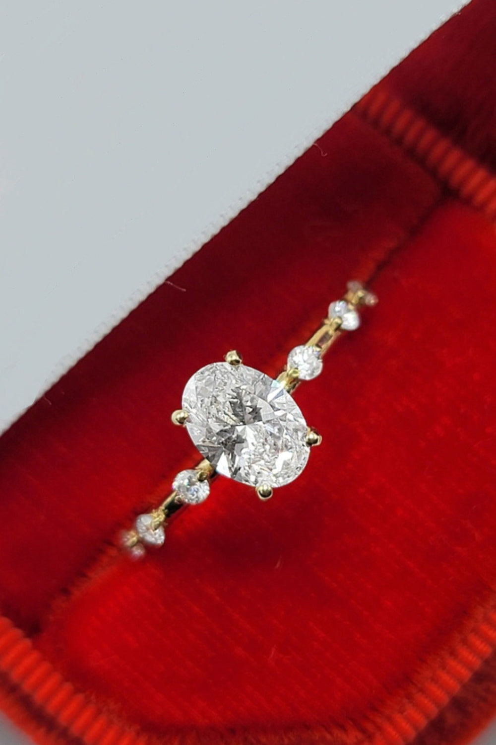 Oval Lab Grown Diamond Dainty Engagement Ring