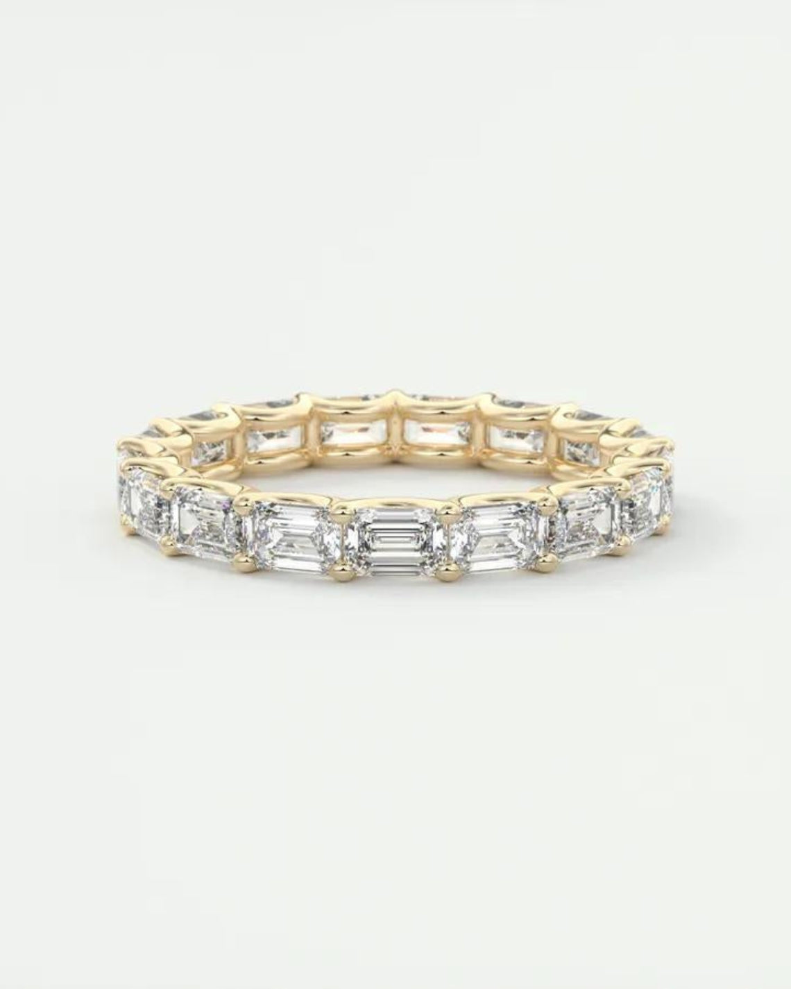 2.55 TCW Emerald CVD Diamond Full Eternity Wedding Band - Camila Brown