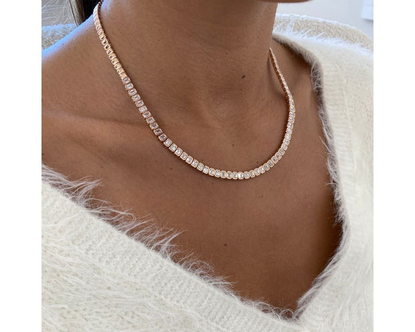 Emrald Lab Grown Diamond Tennis Necklace