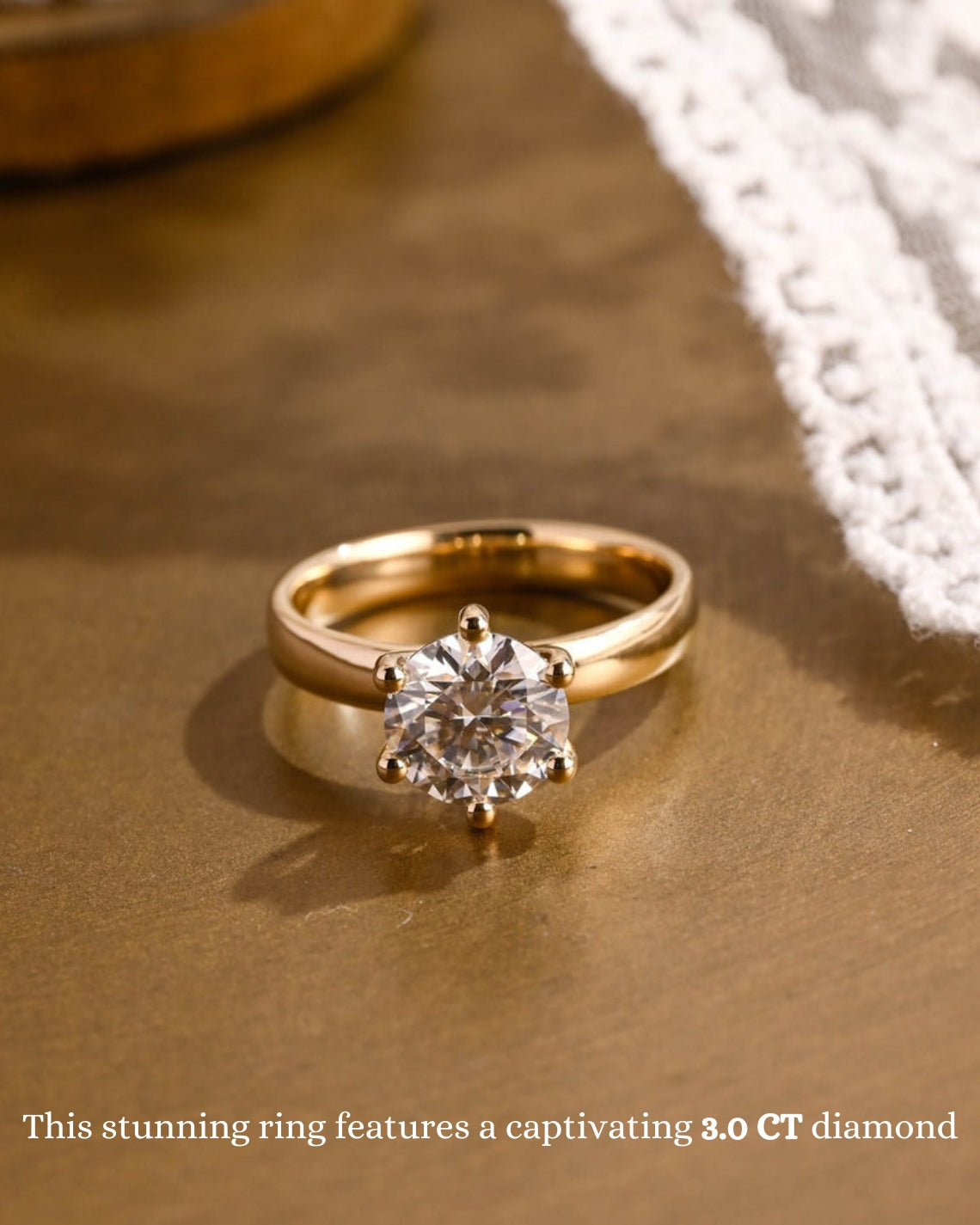 1.0 - 3.0 CT Round F/VS1 CVD Diamond Solitaire Engagement Ring - Camila Brown