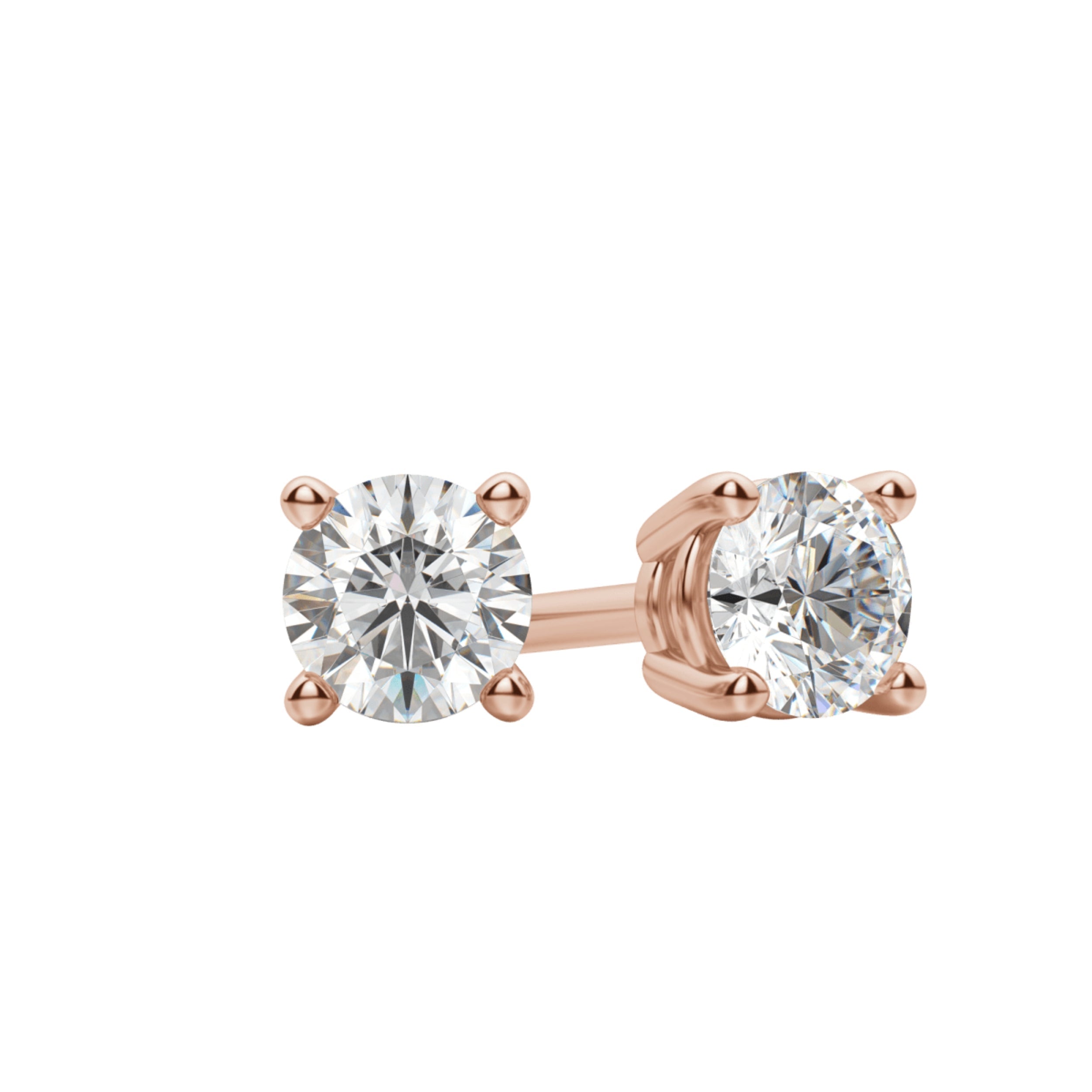 0.50 TCW-1.0 TCW Round Cut Moissanite Solitaire Stud Earrings - Camila Brown