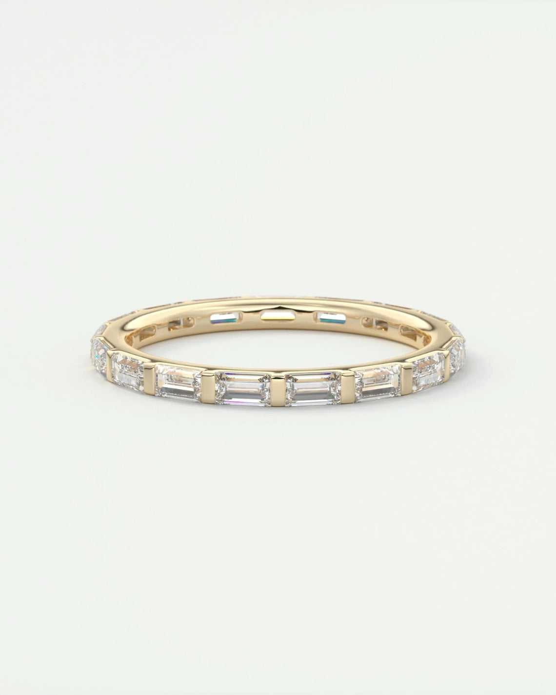 1.02 TCW Baguette CVD Diamond Bar Wedding Band - Camila Brown
