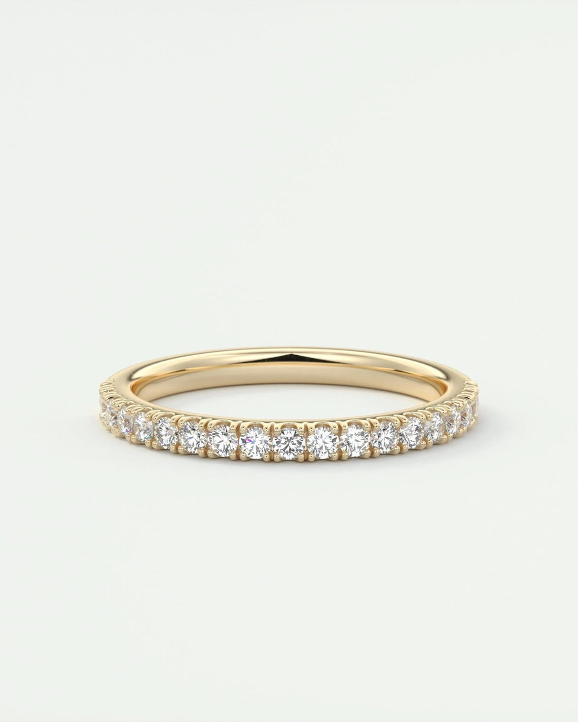 0.38 TCW Round CVD Diamond Half Eternity Wedding Band - Camila Brown