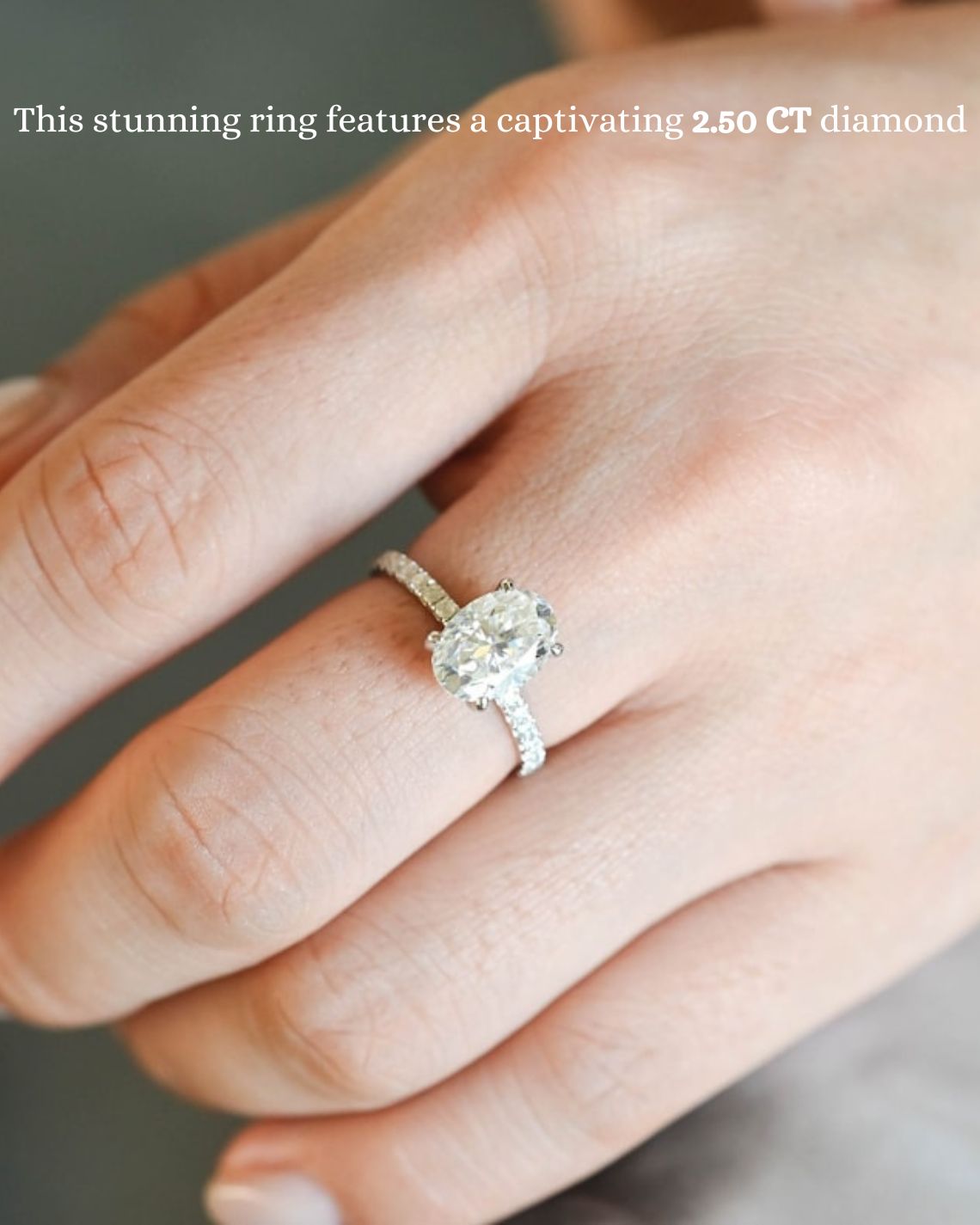 1.50 CT-3.50 CT Oval F/VS1 CVD Diamond Halo Pave Setting Engagement Ring - Camila Brown