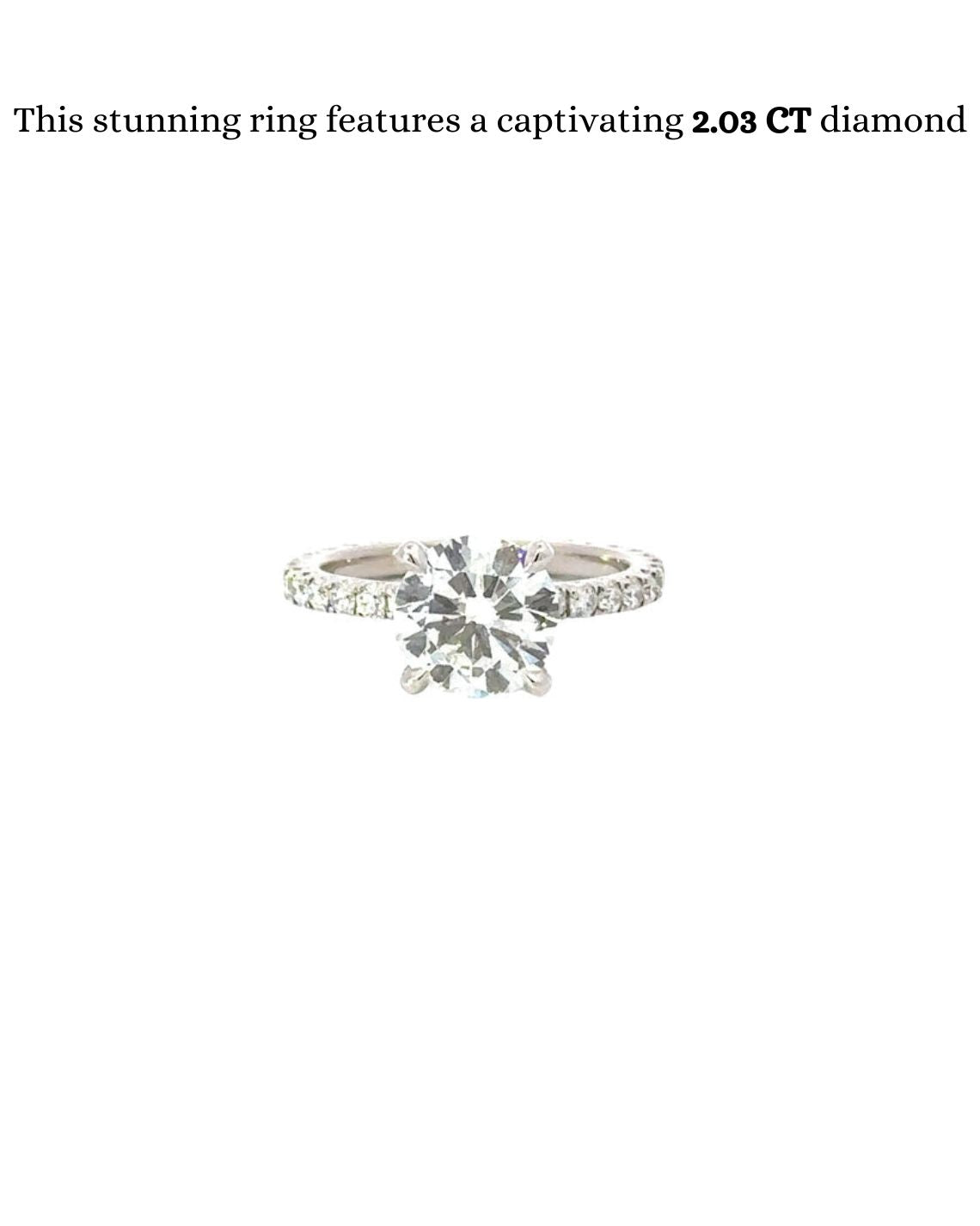 2.03 CT Round G/SI1 CVD Diamond Pave Setting Engagement Ring - Camila Brown