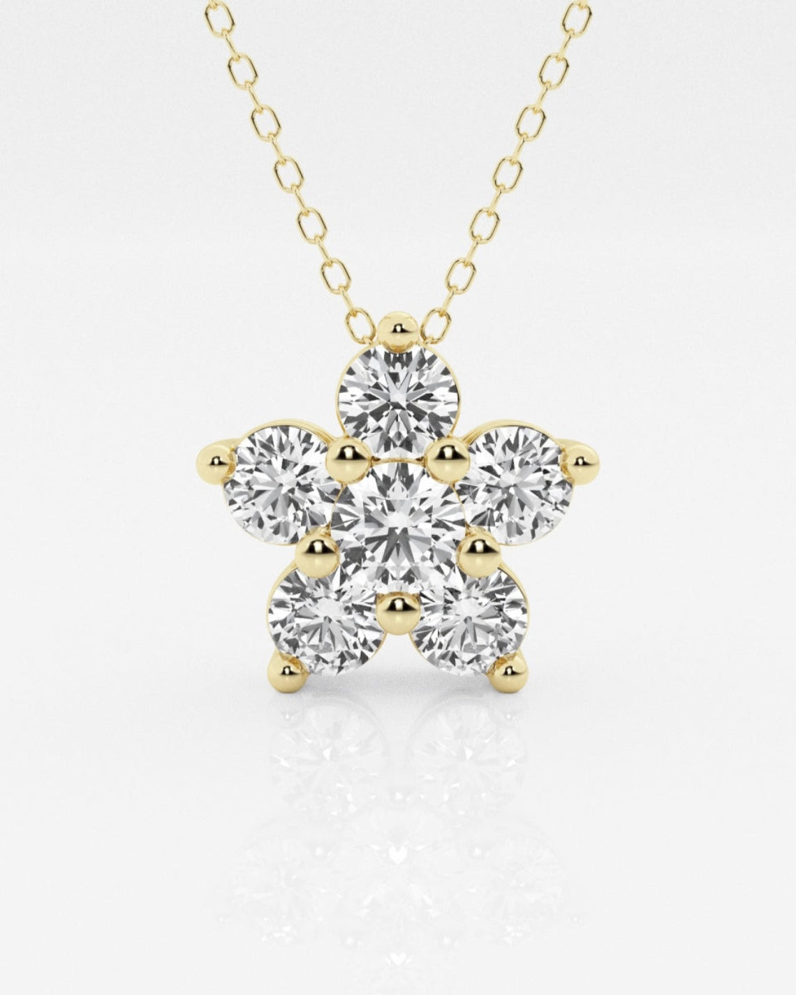 1.50 TCW Round Moissanite Diamond Flower Pendant Necklace - Camila Brown