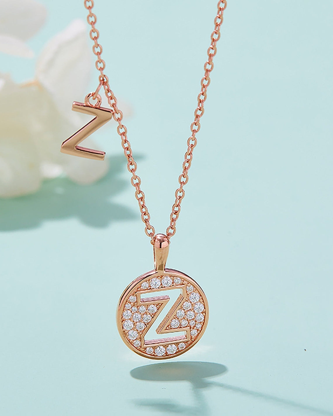 Customized "Z" Letter Moissanite Diamond Necklace - Camila Brown